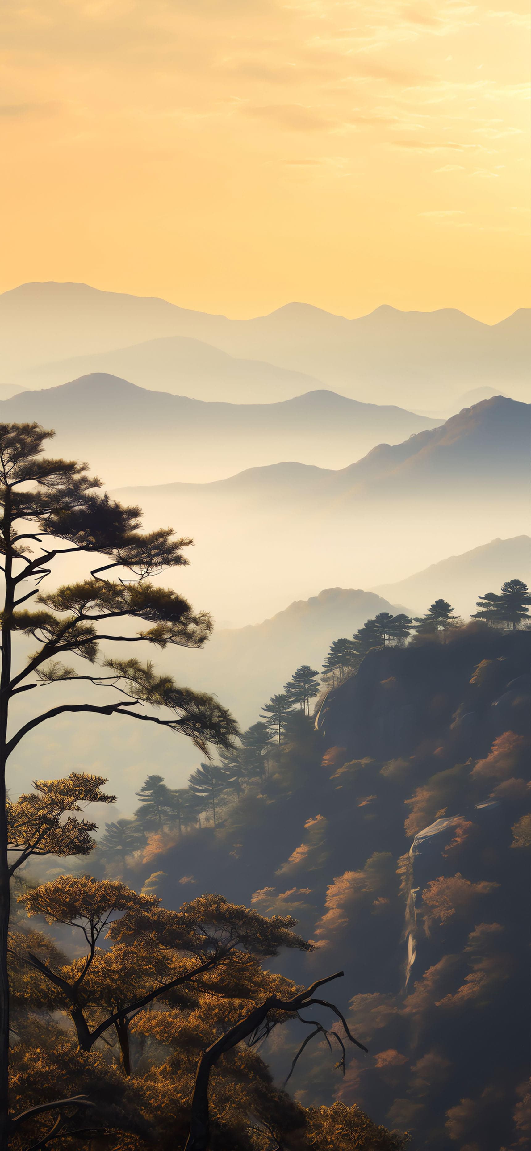 Golden Mountain Vista - Pro phone wallpaper