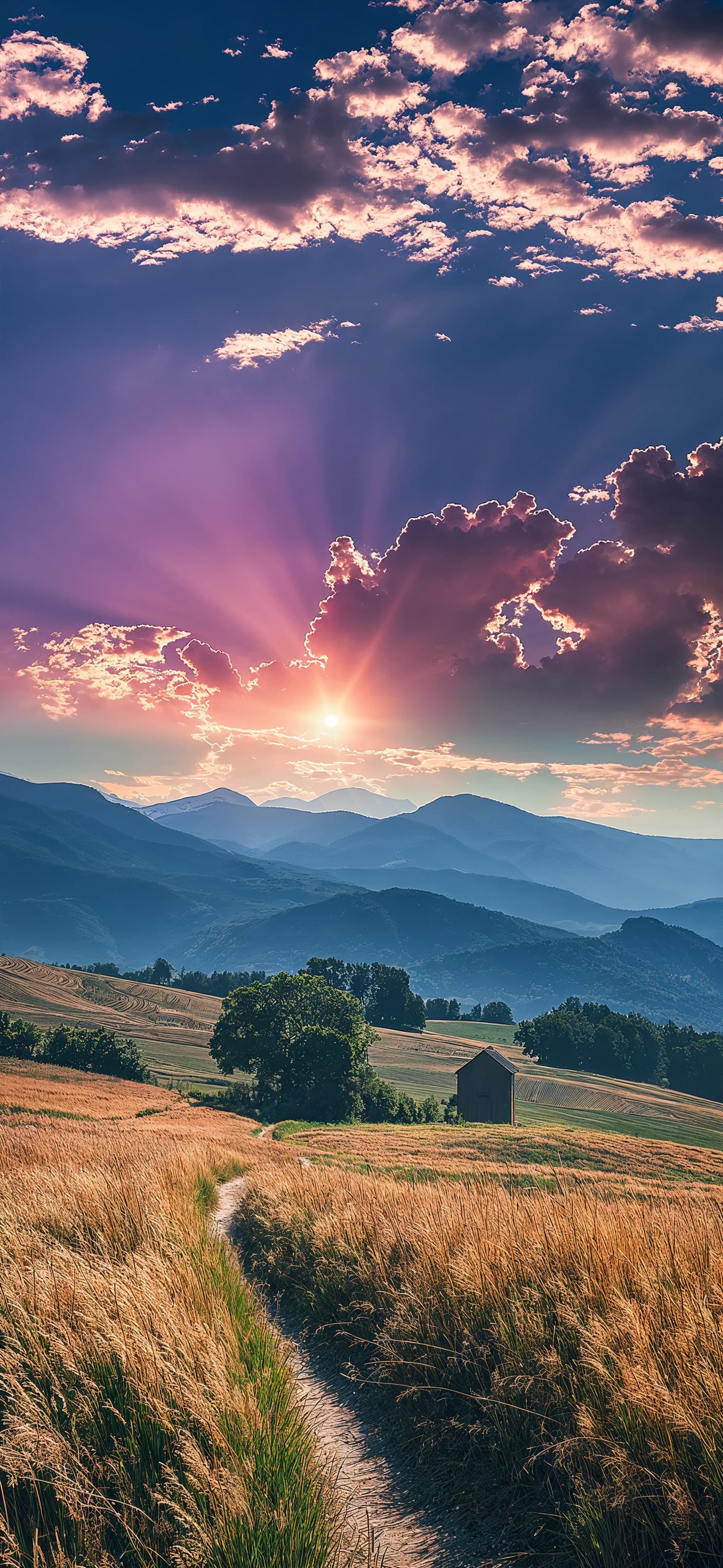 Golden Hour Mountains - Pro phone wallpaper
