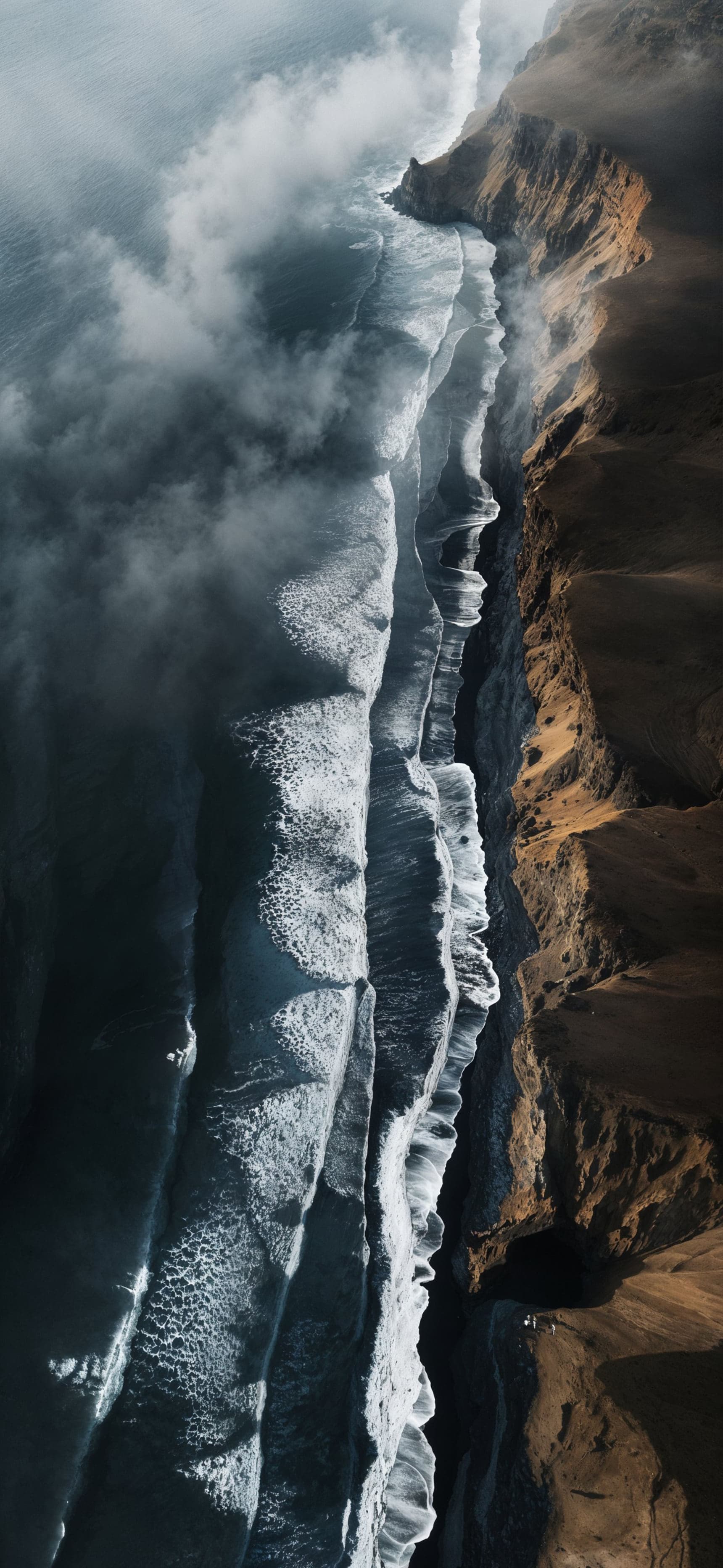 Misty Coastal Cliffs - Pro phone wallpaper