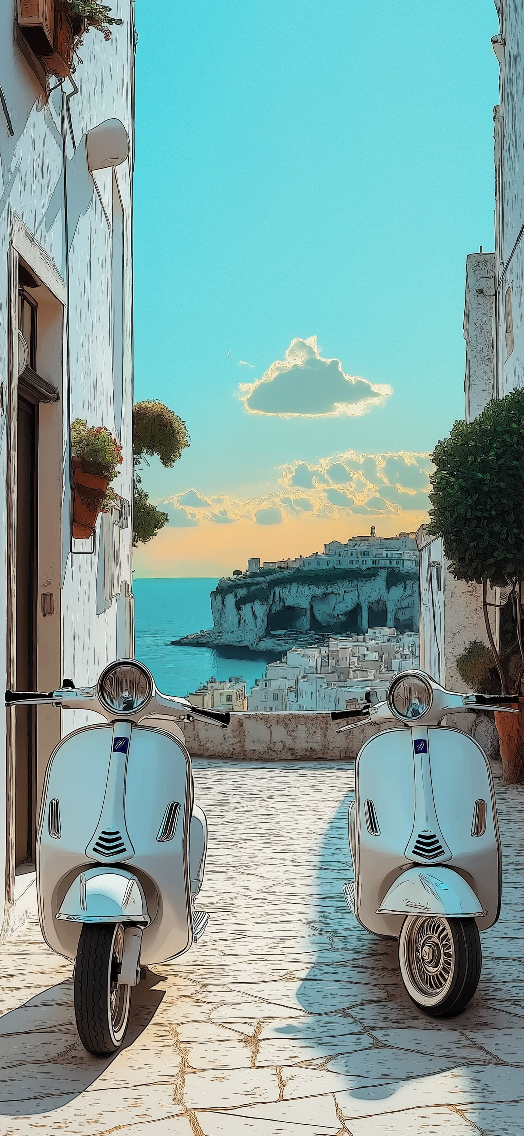 Mediterranean Twins - Pro phone wallpaper