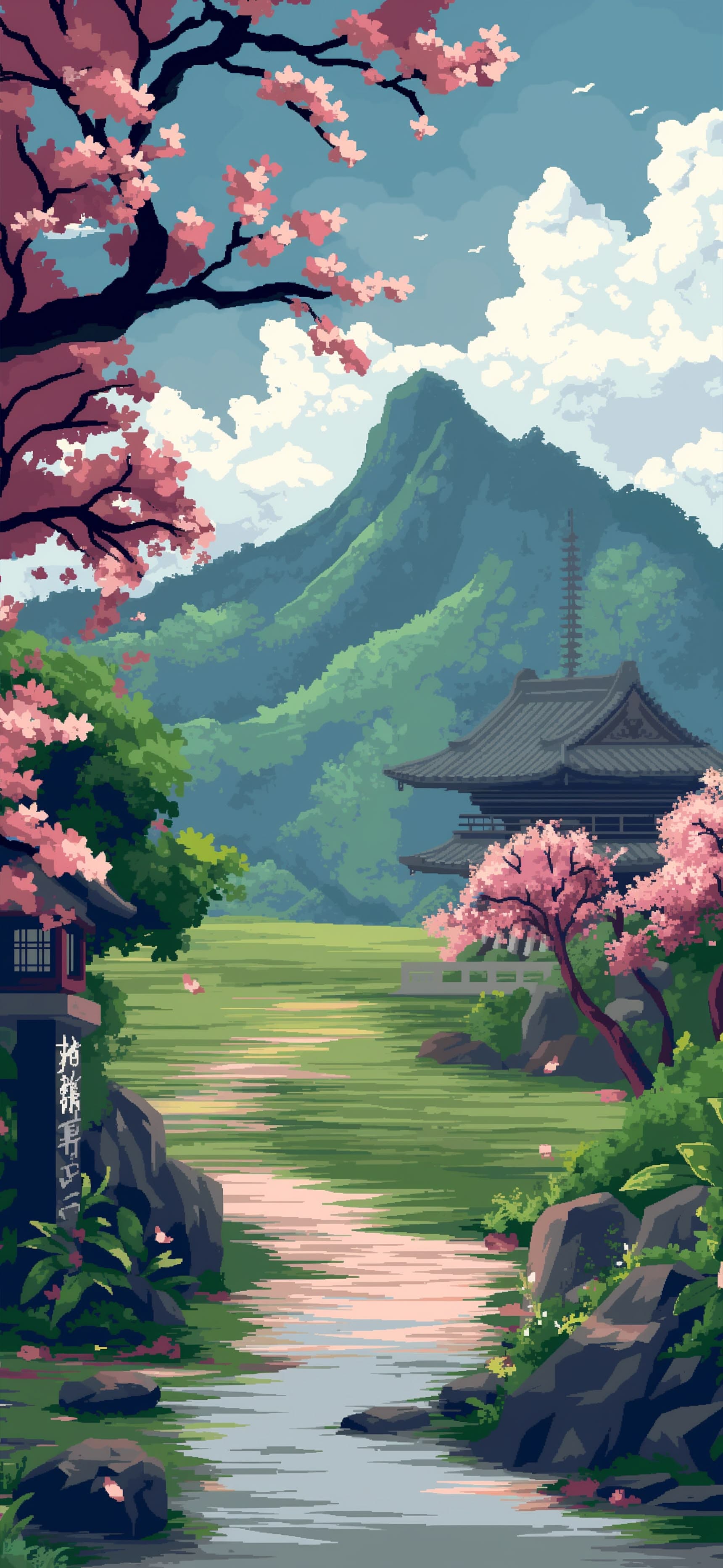 Cherry Blossom Path - Pro phone wallpaper