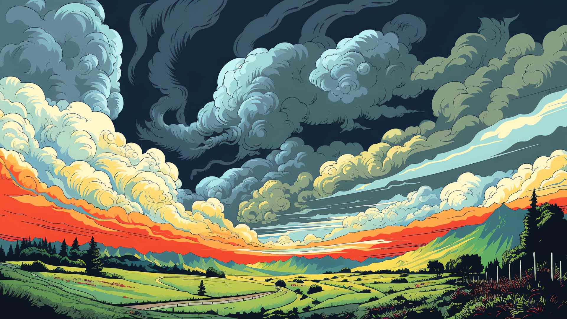 Cloudy Sunset - Pro desktop wallpaper