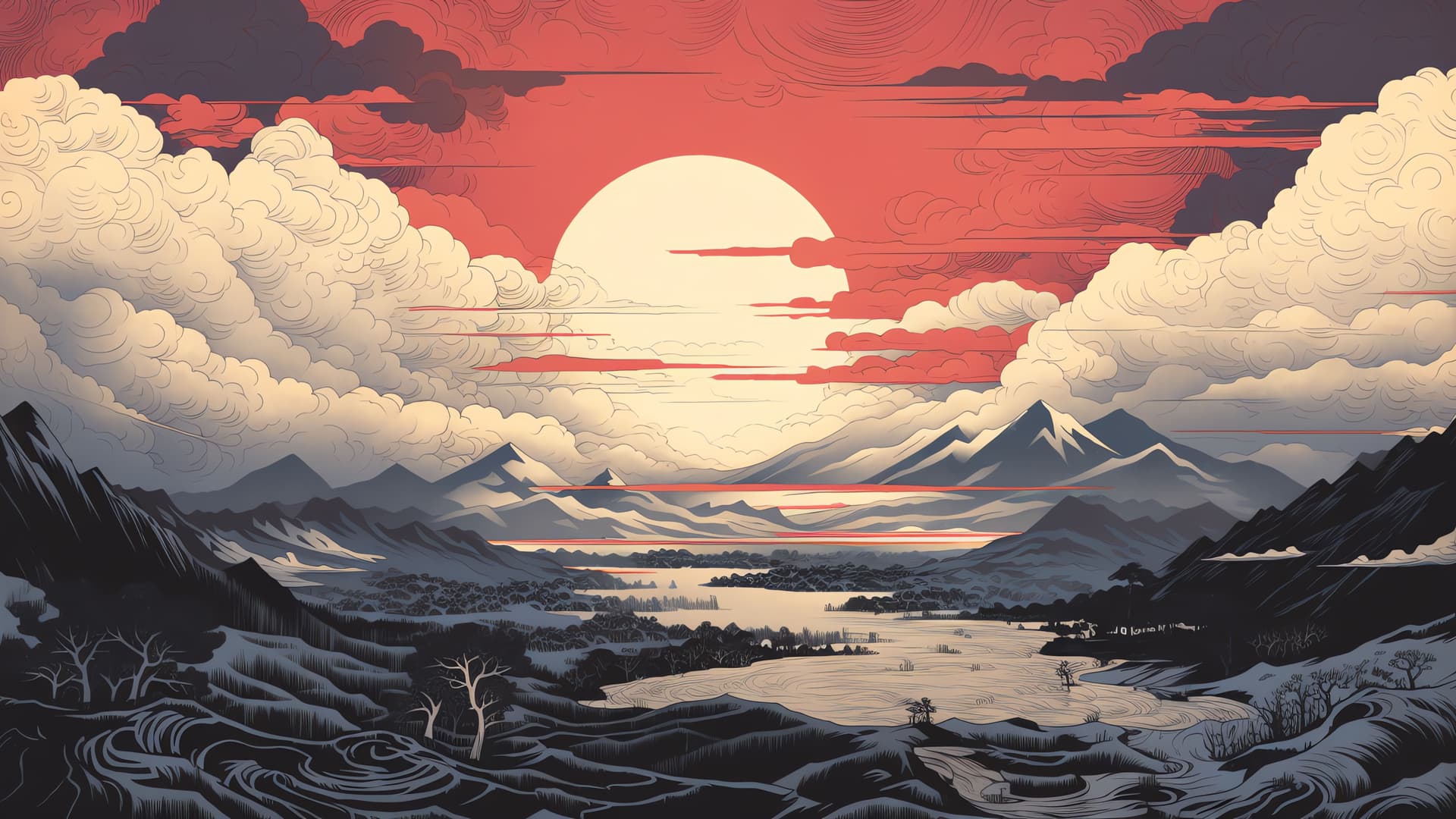 Mountain Sunset - free desktop wallpaper