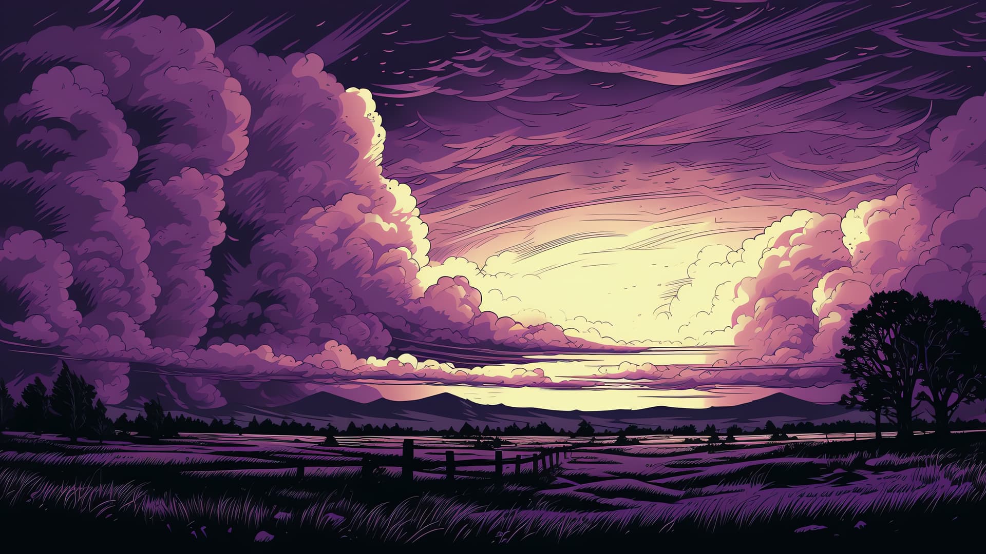Purple Sunset - free desktop wallpaper