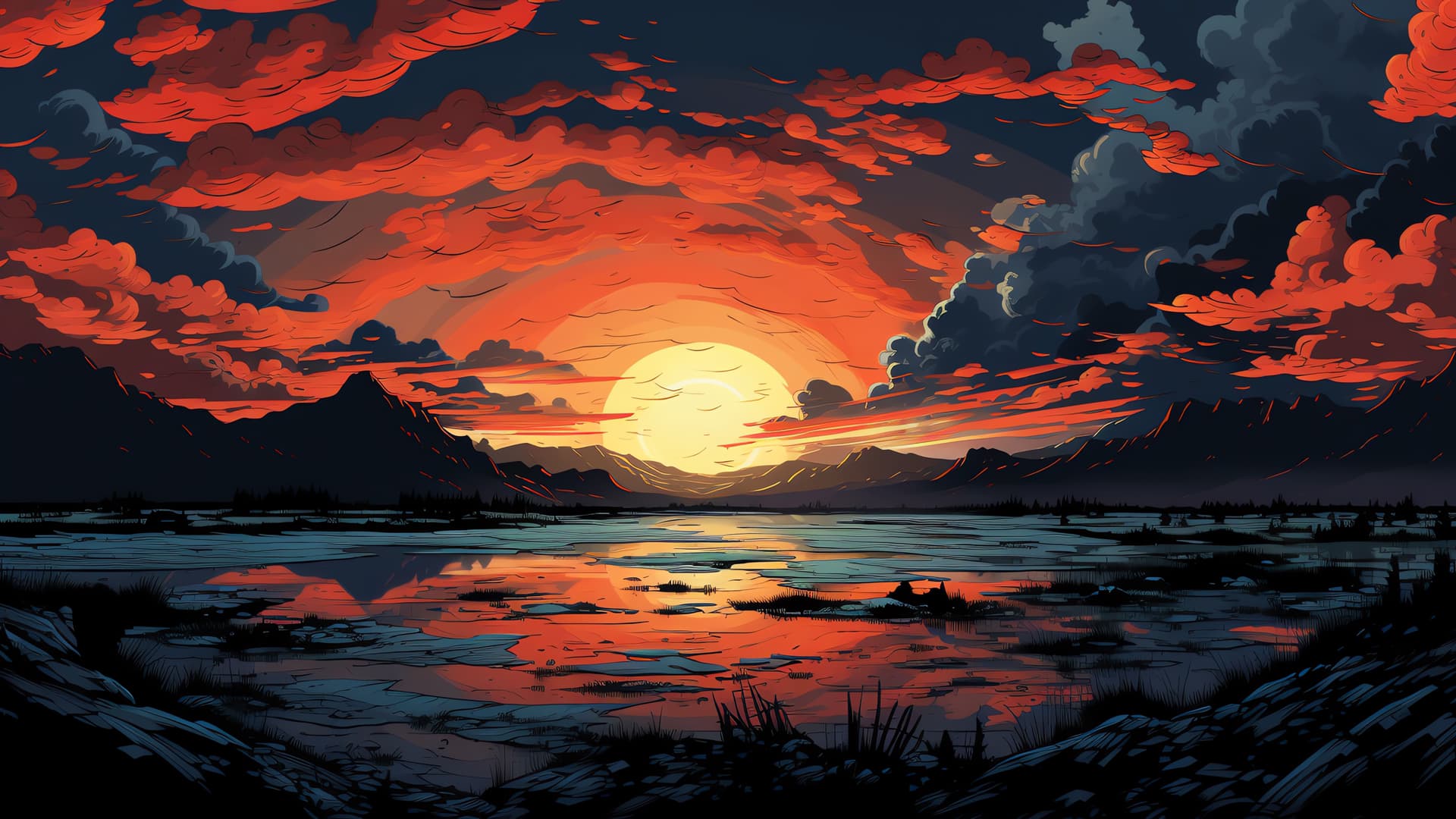Sunset Reflection - Pro desktop wallpaper