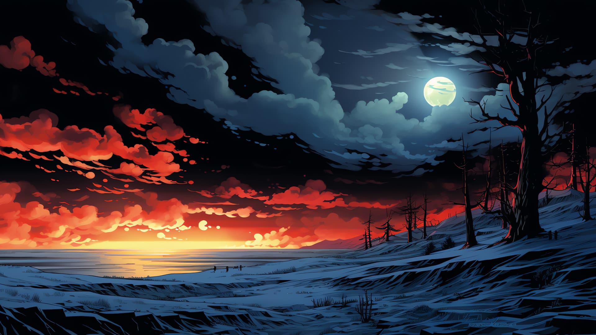 Moonlit Landscape - Pro desktop wallpaper
