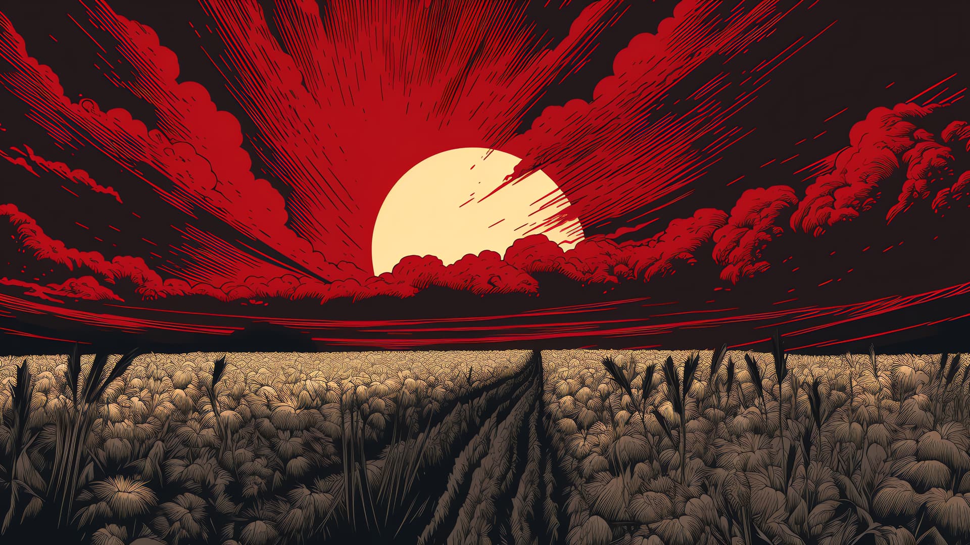 Flaming sunset - Pro desktop wallpaper