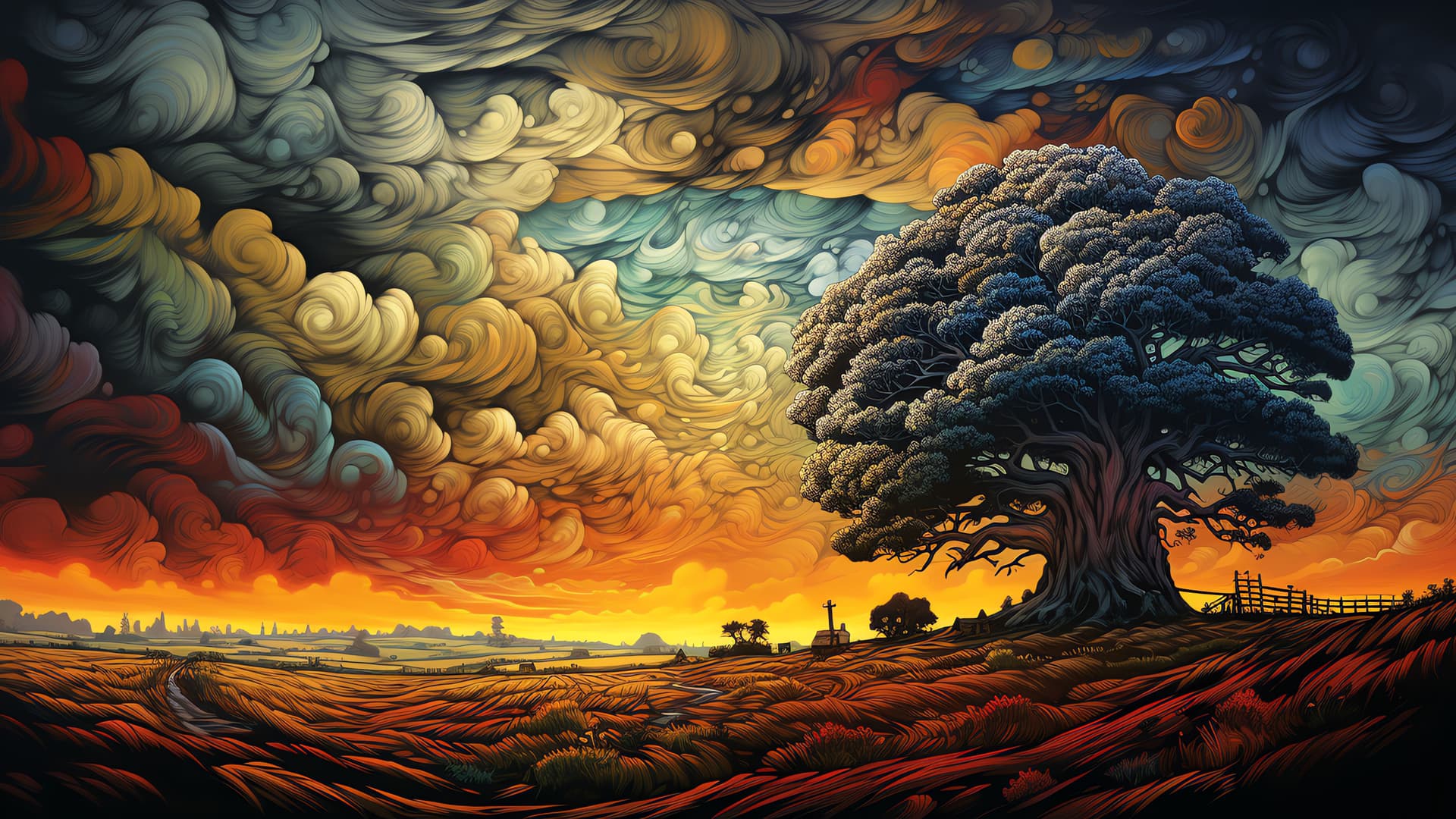Dramatic Sunset Landscape - Pro desktop wallpaper