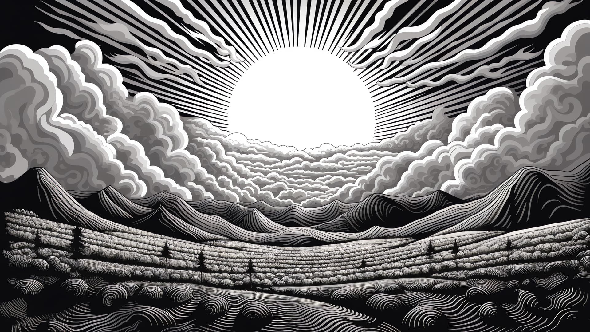 Monochromatic Sunrise - Pro desktop wallpaper