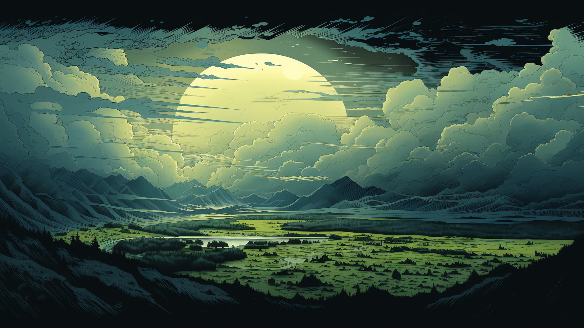 Moonlit Valley - Pro desktop wallpaper