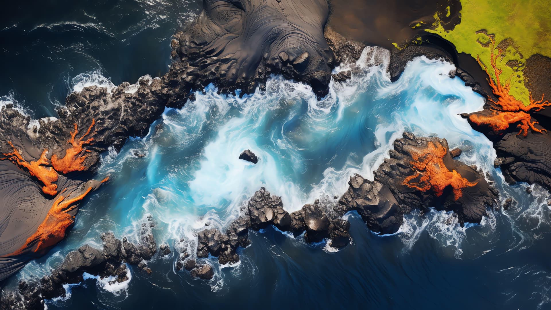 Oceanic Lava Flow - free desktop wallpaper