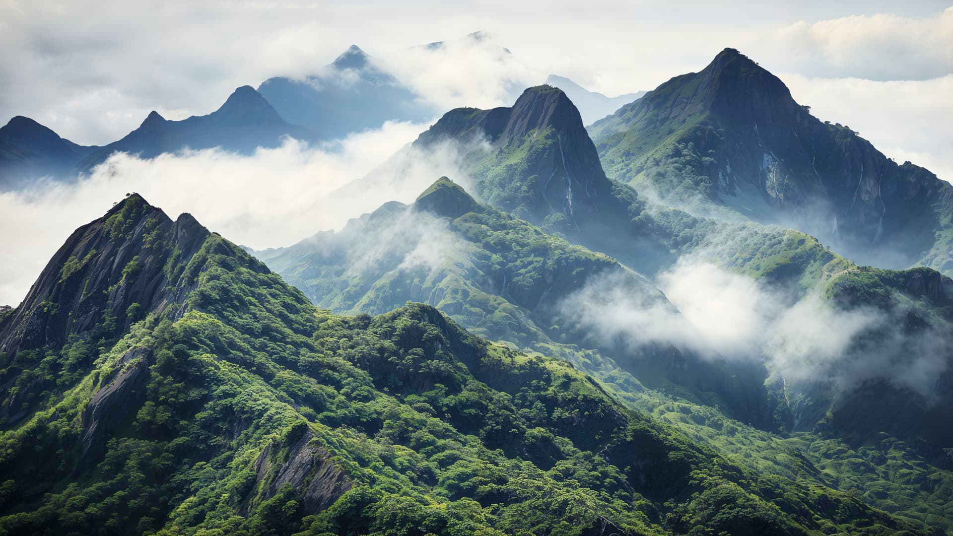 Misty Mountain Range - free desktop wallpaper