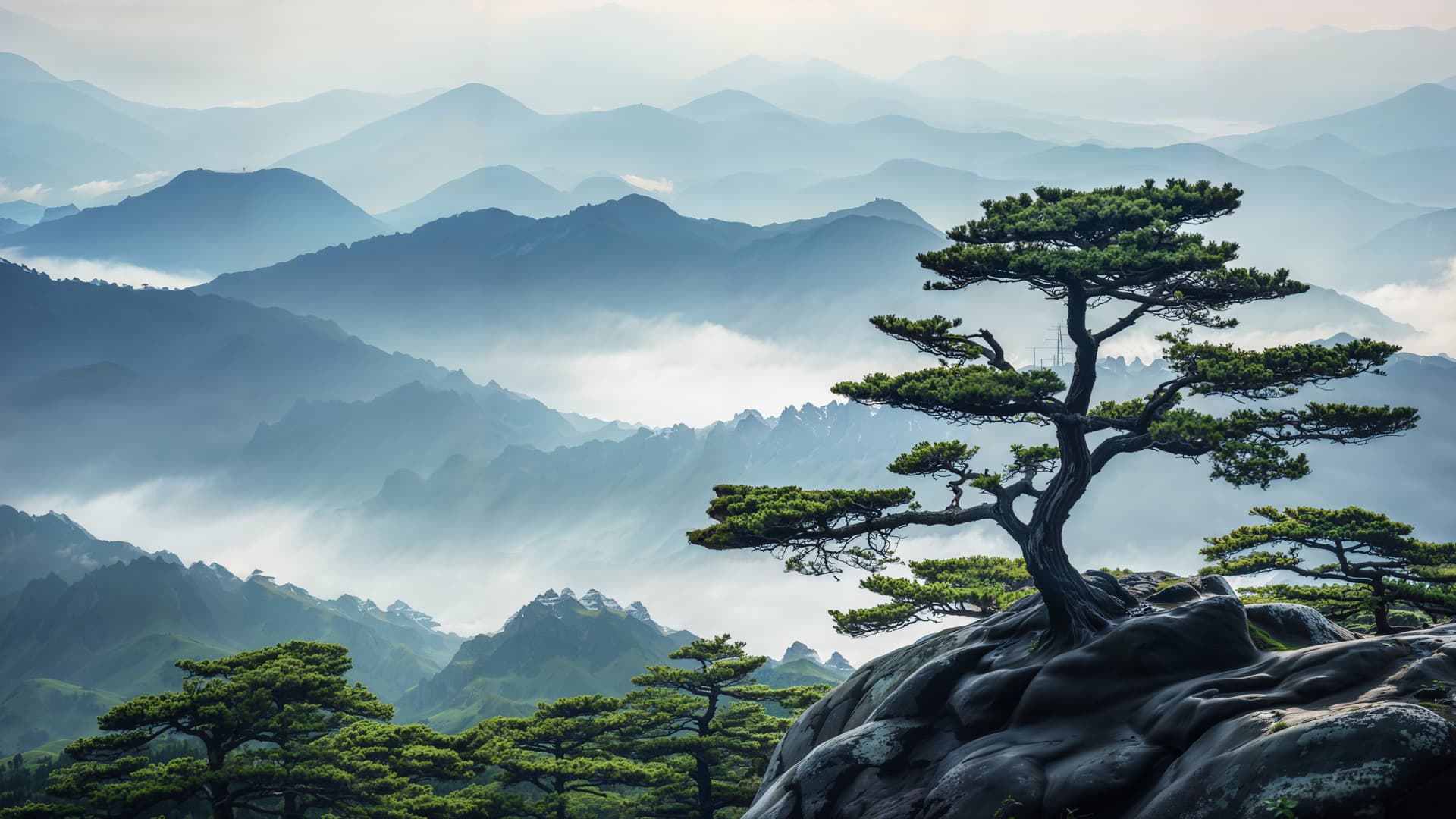 Lonely Pine on Rocks - Pro desktop wallpaper