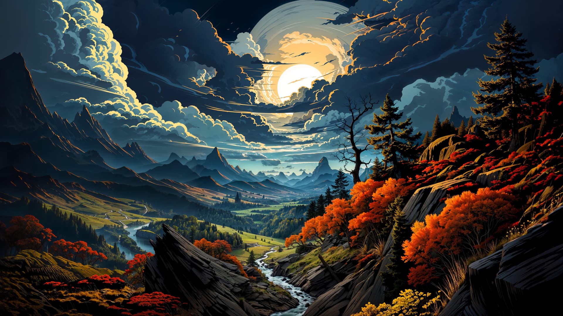 Dramatic Mountain View - Pro desktop wallpaper