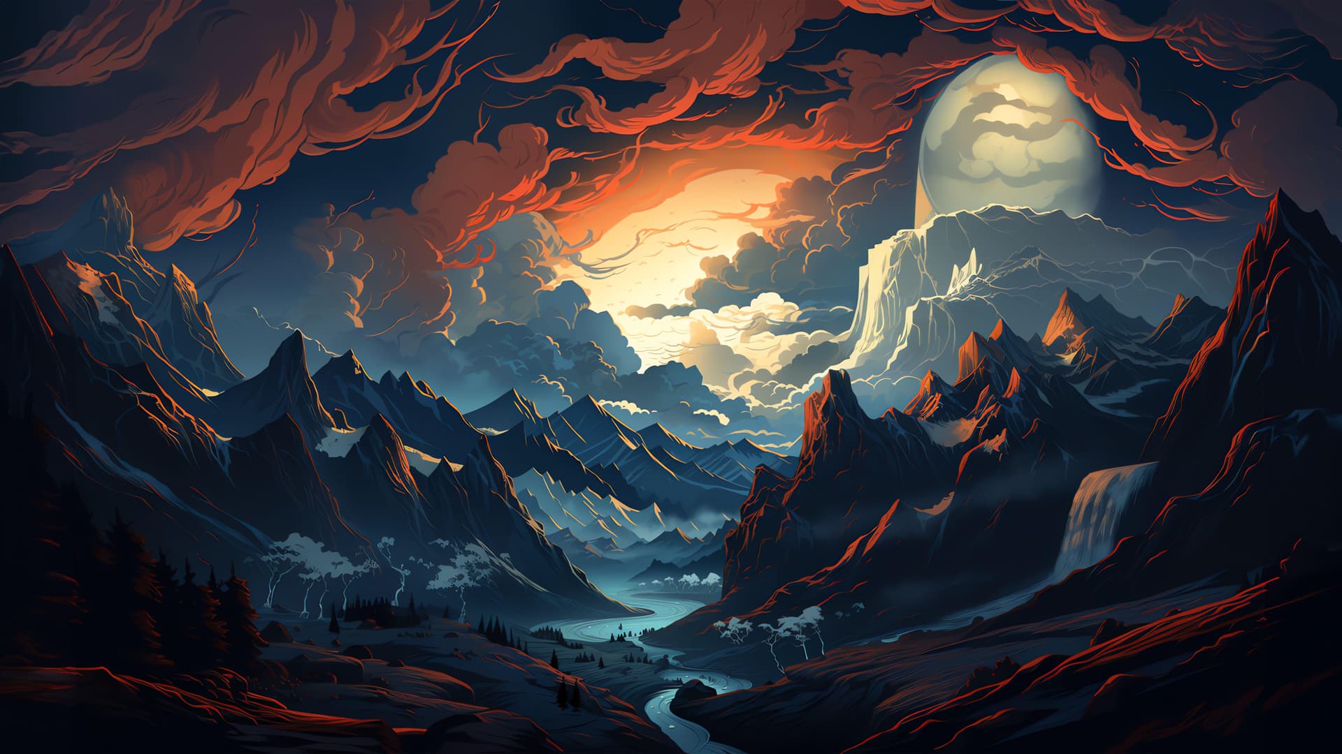 Dramatic Mountains - Pro desktop wallpaper