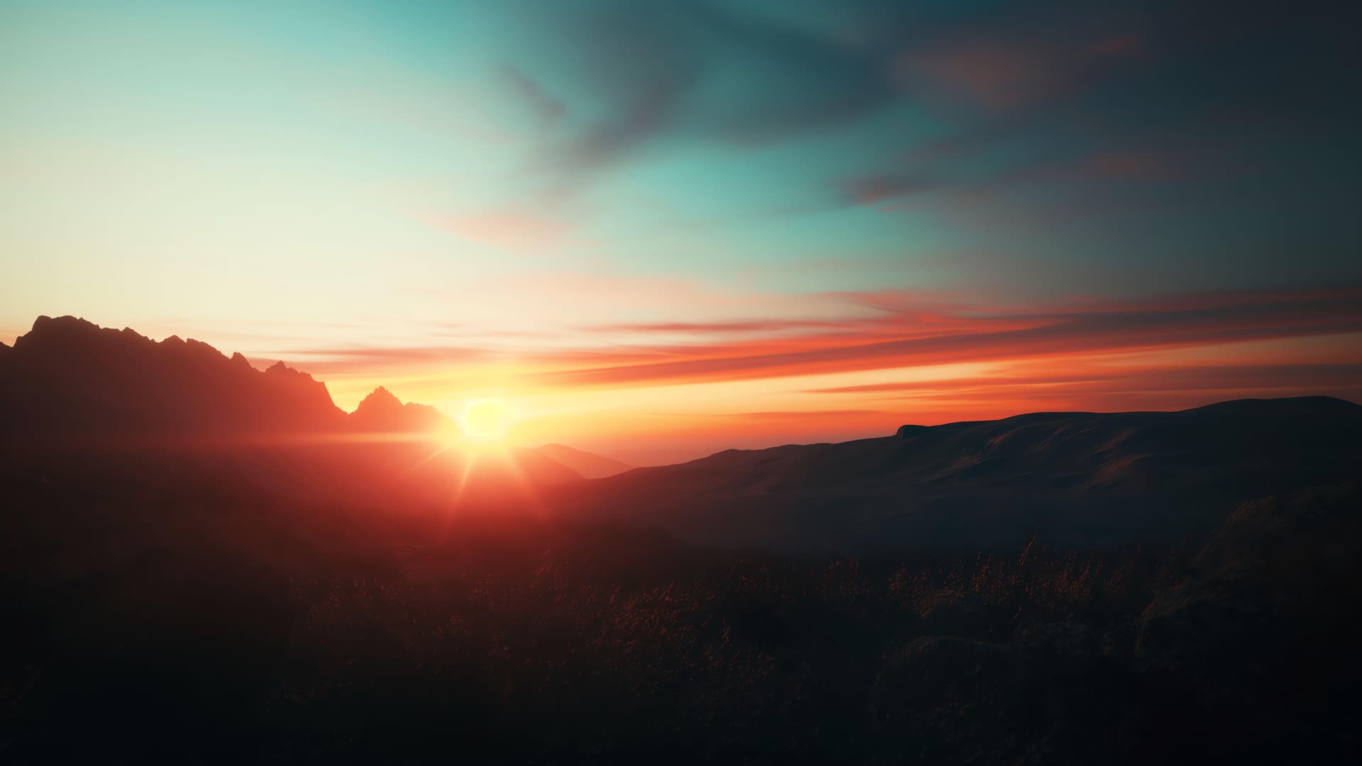 Orange Sunset - free desktop wallpaper