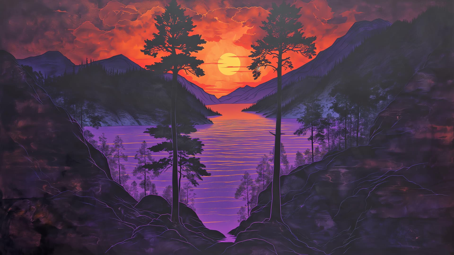 Purple Sunset - free desktop wallpaper