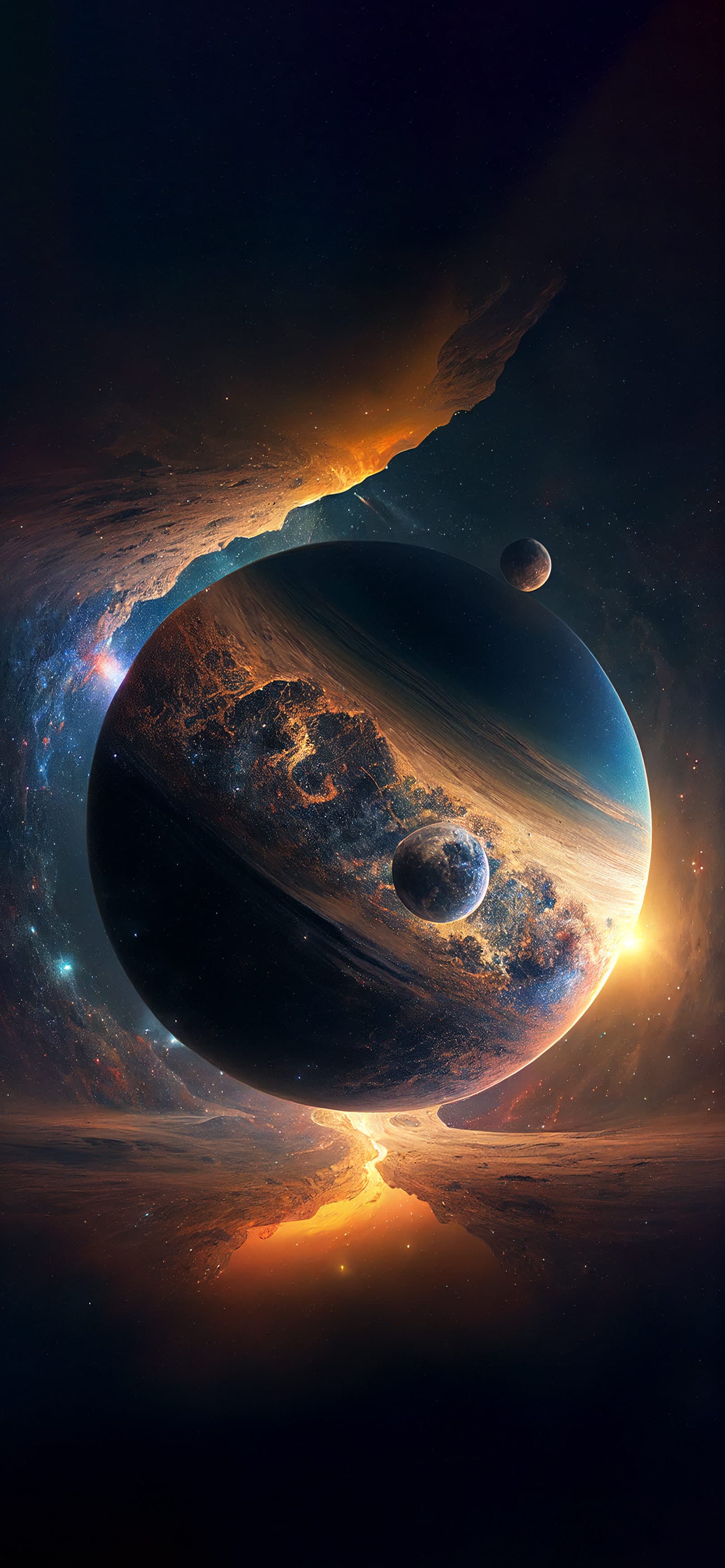 Cosmic Planetscape - Pro phone wallpaper