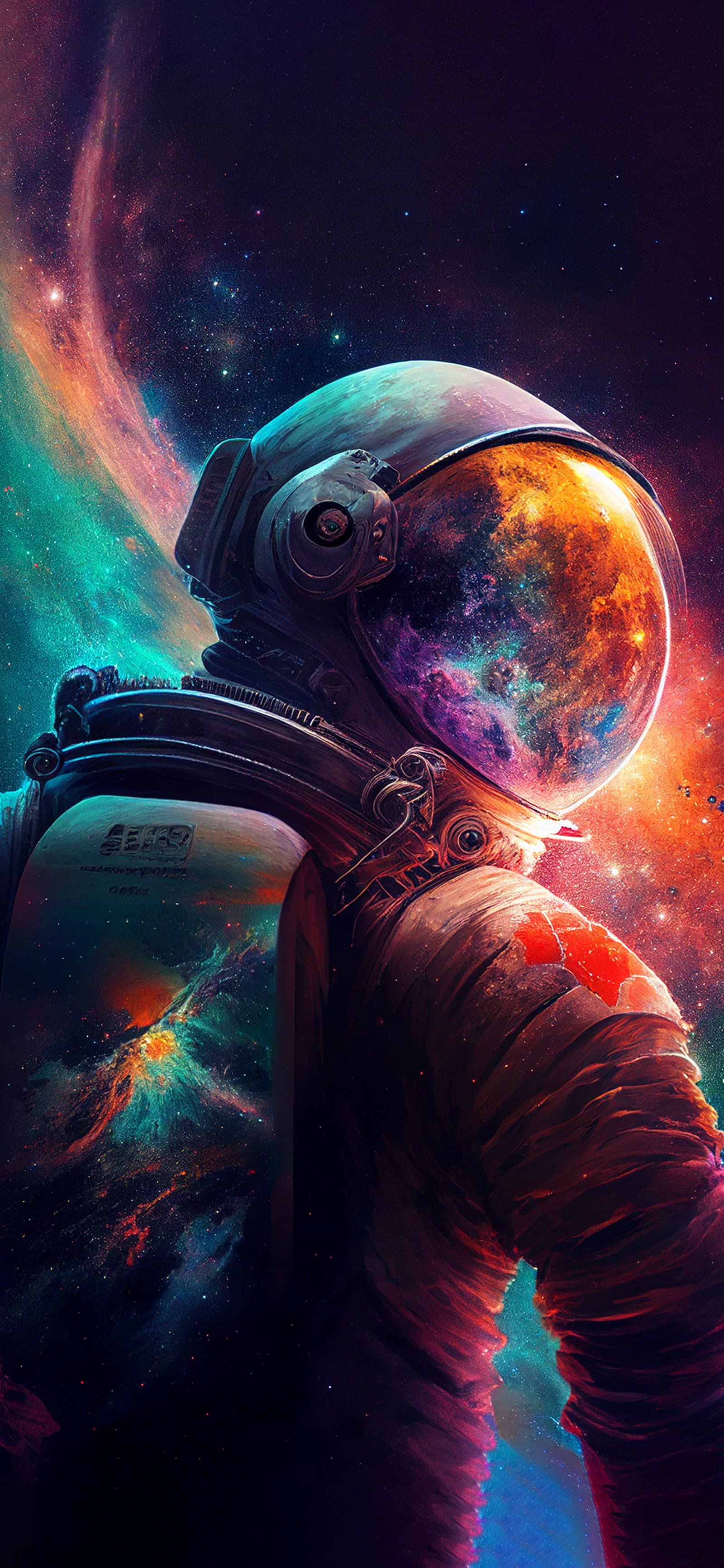 Cosmic Astronaut Portrait - Pro phone wallpaper
