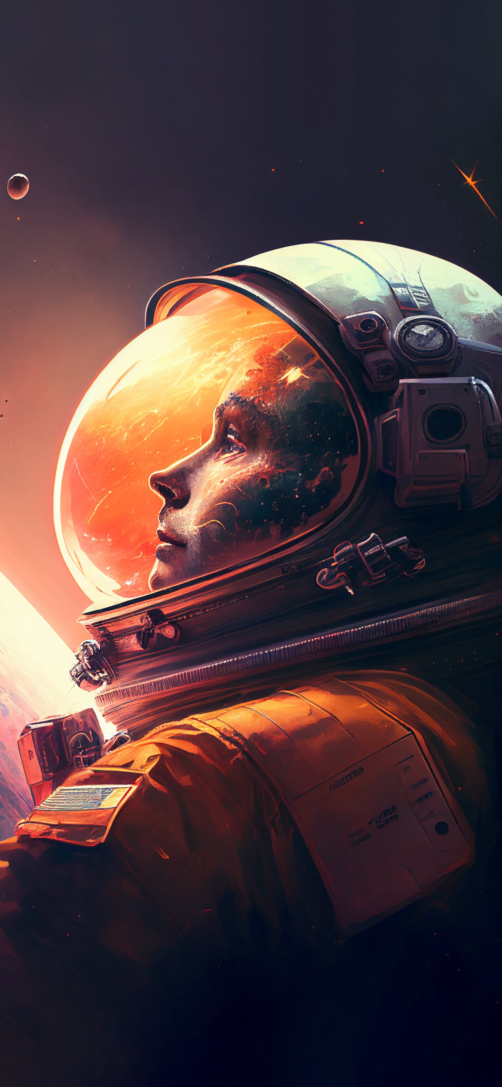 Astronaut Reflection - Pro phone wallpaper