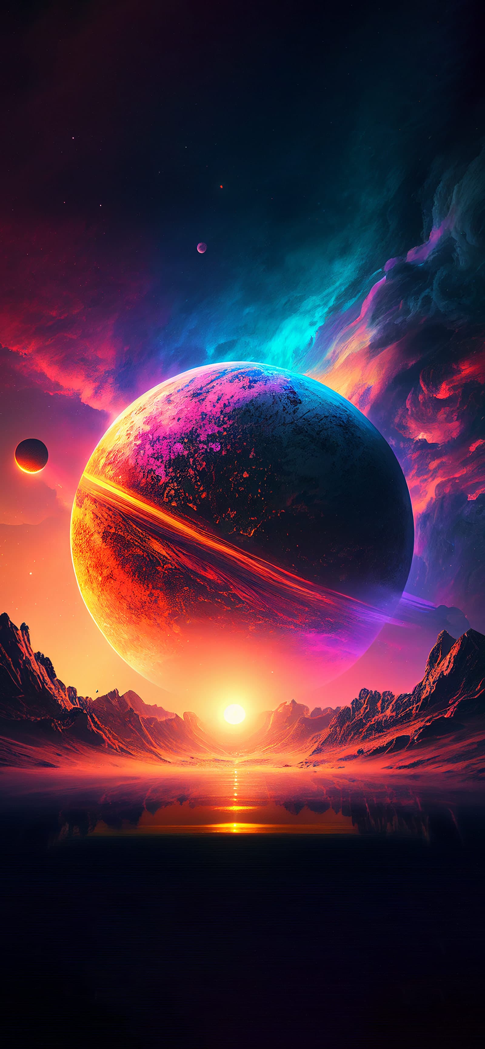 Planetary Horizon Glow - Pro phone wallpaper