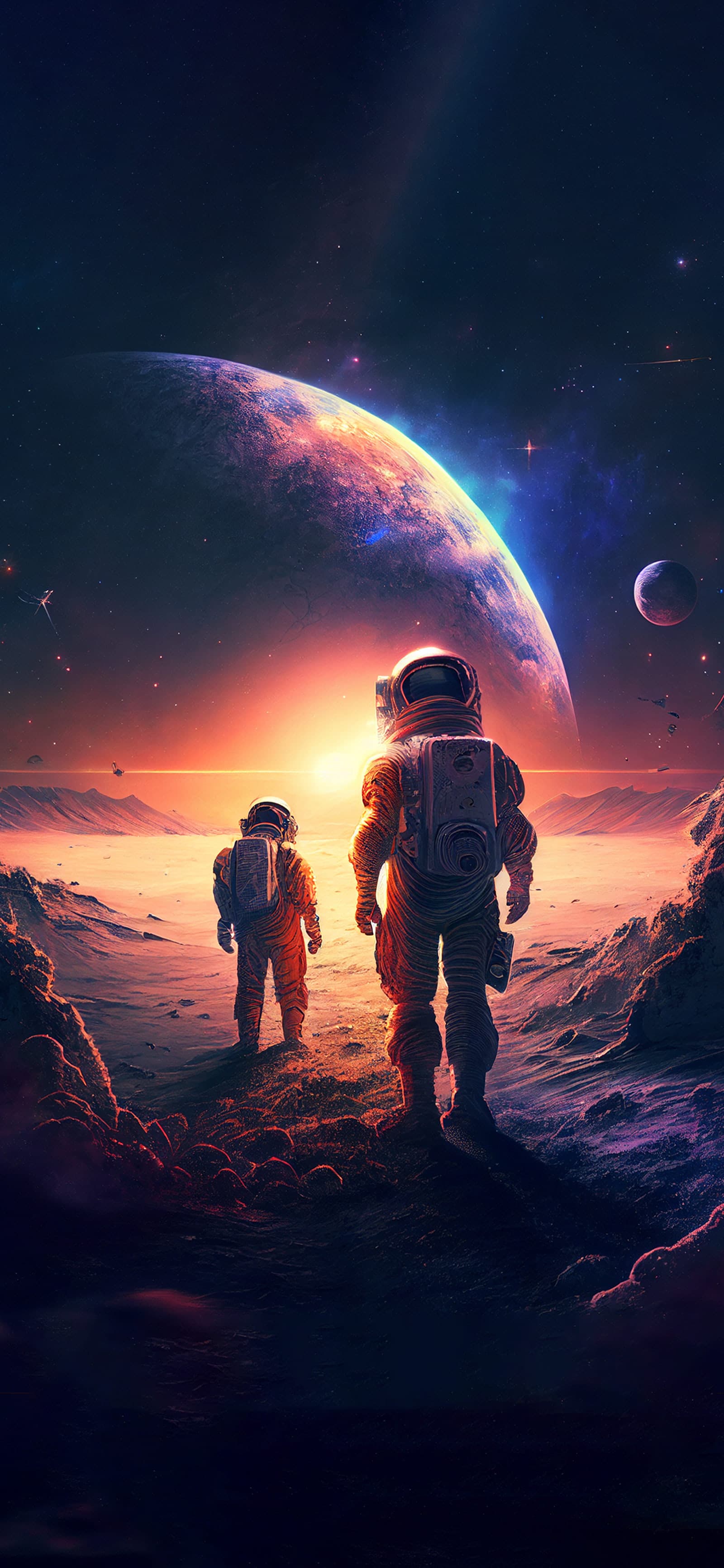 Cosmic Companions - Pro phone wallpaper