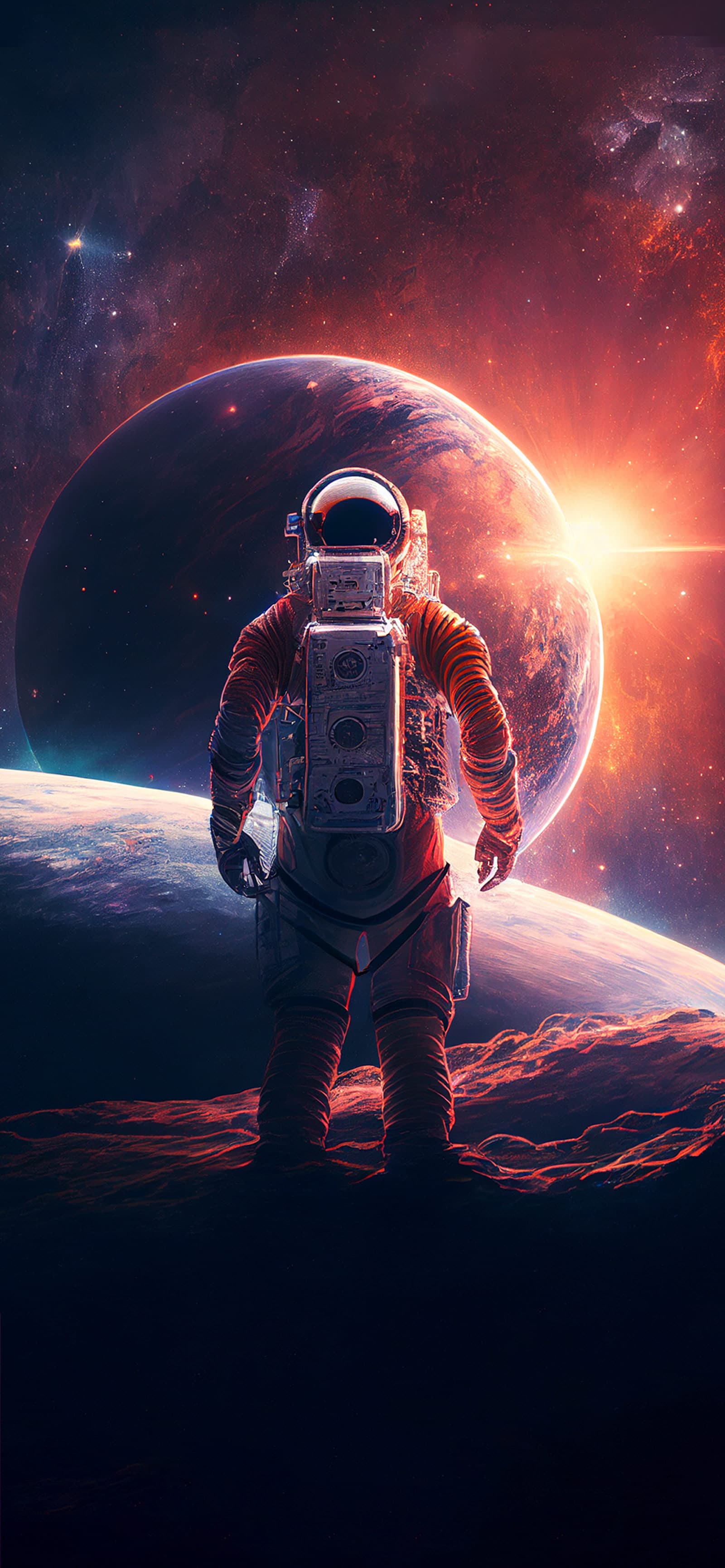 Astronaut Solar Gaze - Pro phone wallpaper