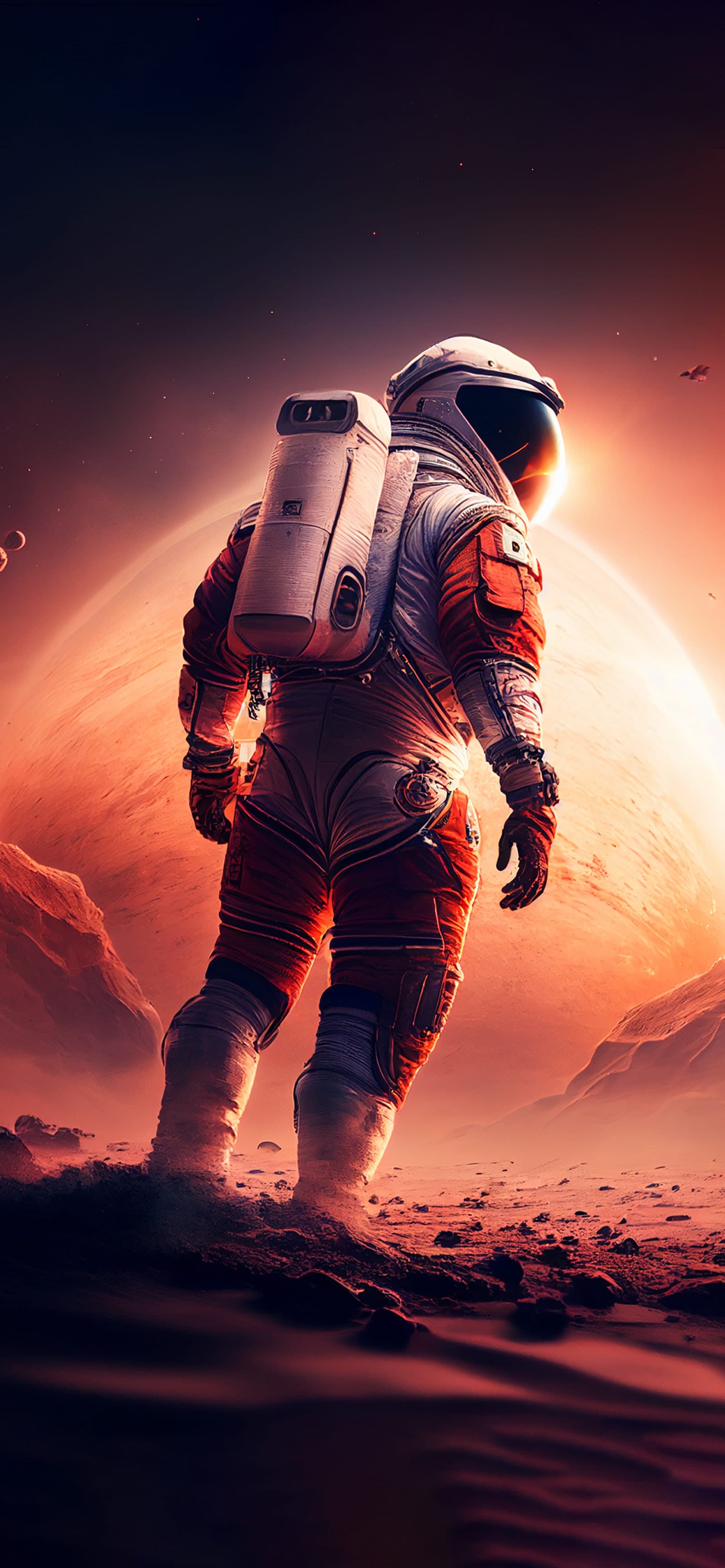 Astronaut Dust Walk - Pro phone wallpaper