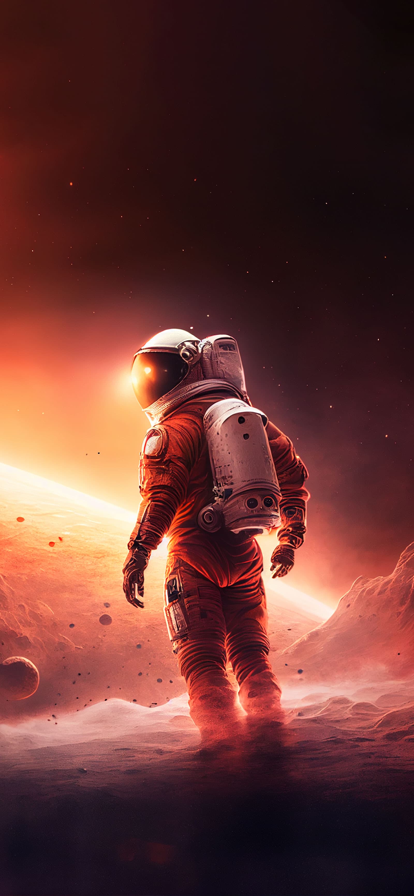 Astronaut Martian Walk - Pro phone wallpaper