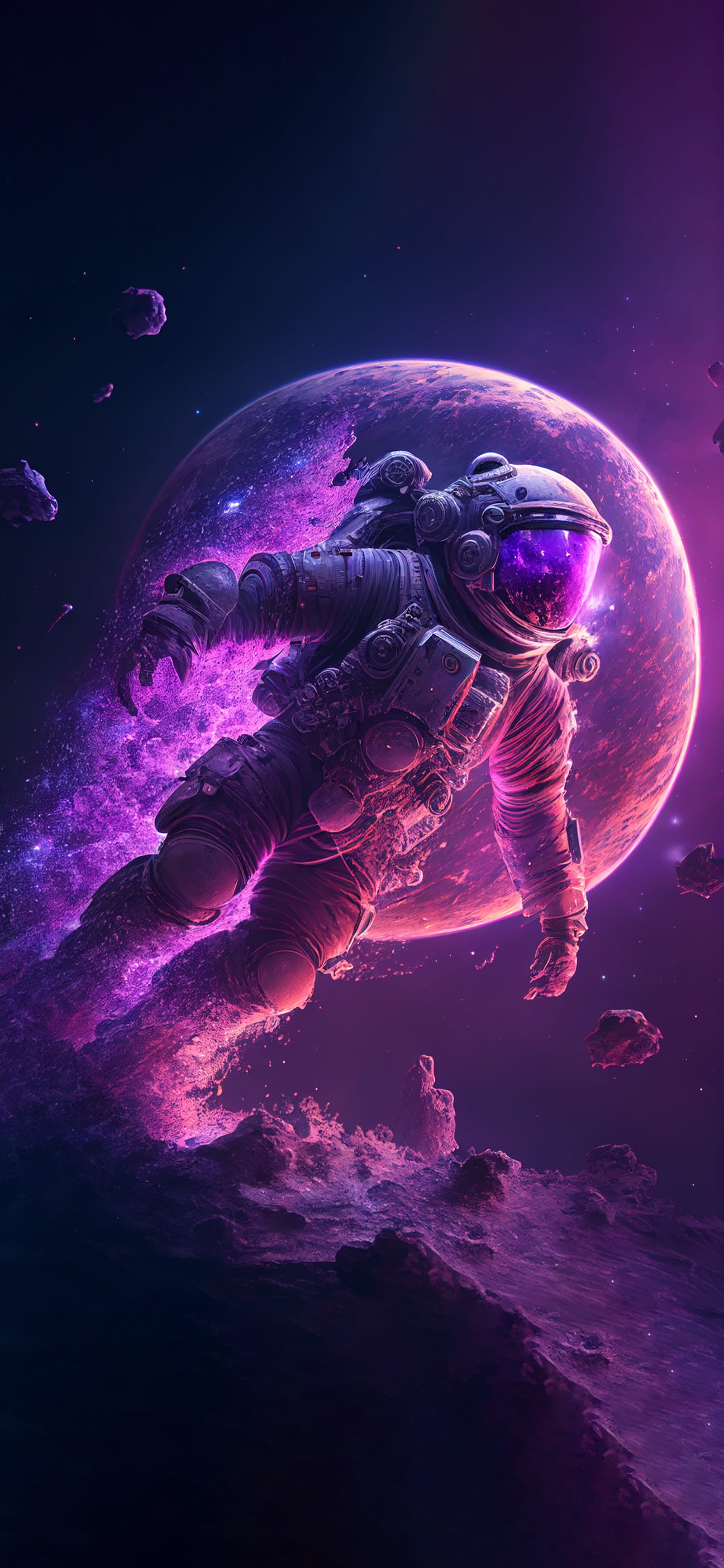 Purple Space Drifter - Pro phone wallpaper