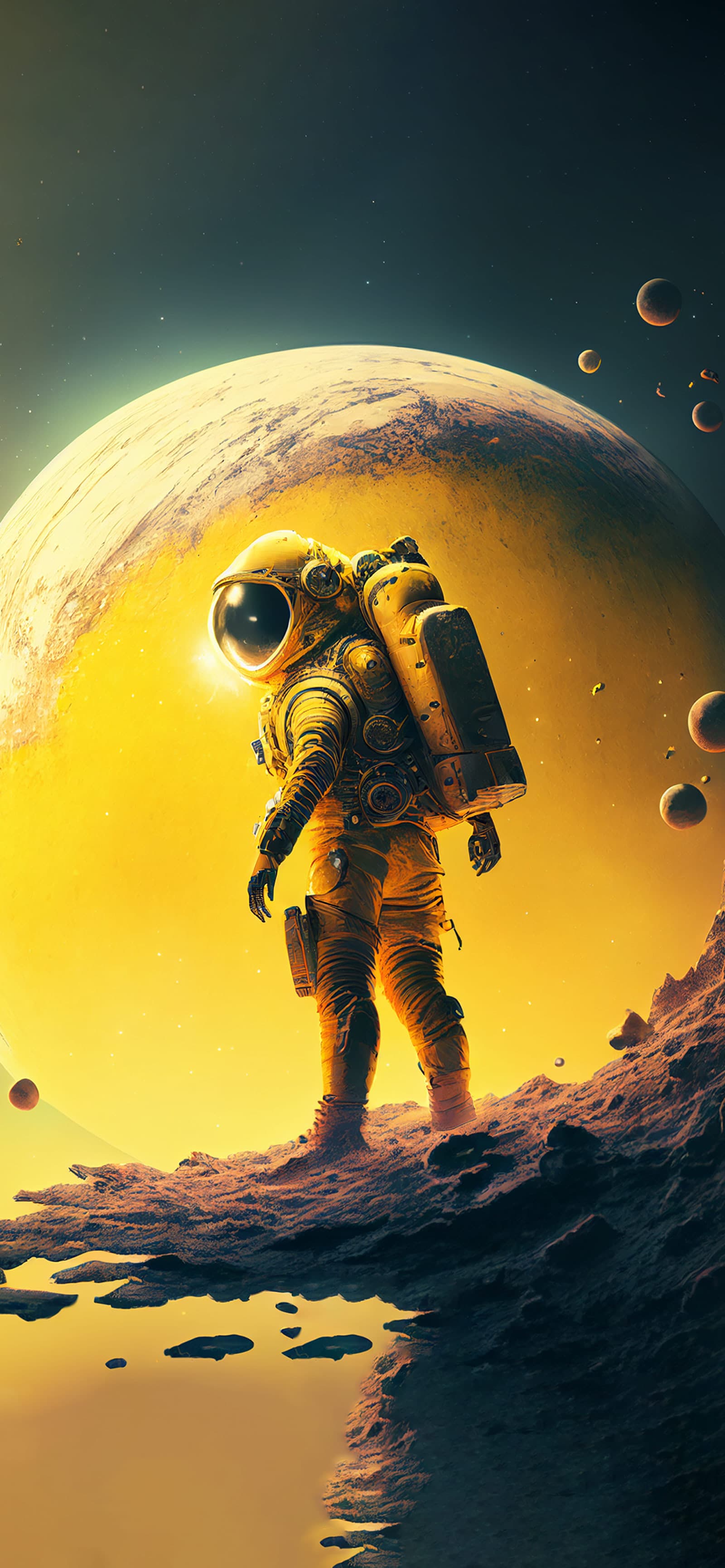 Lunar Space Walk - Pro phone wallpaper