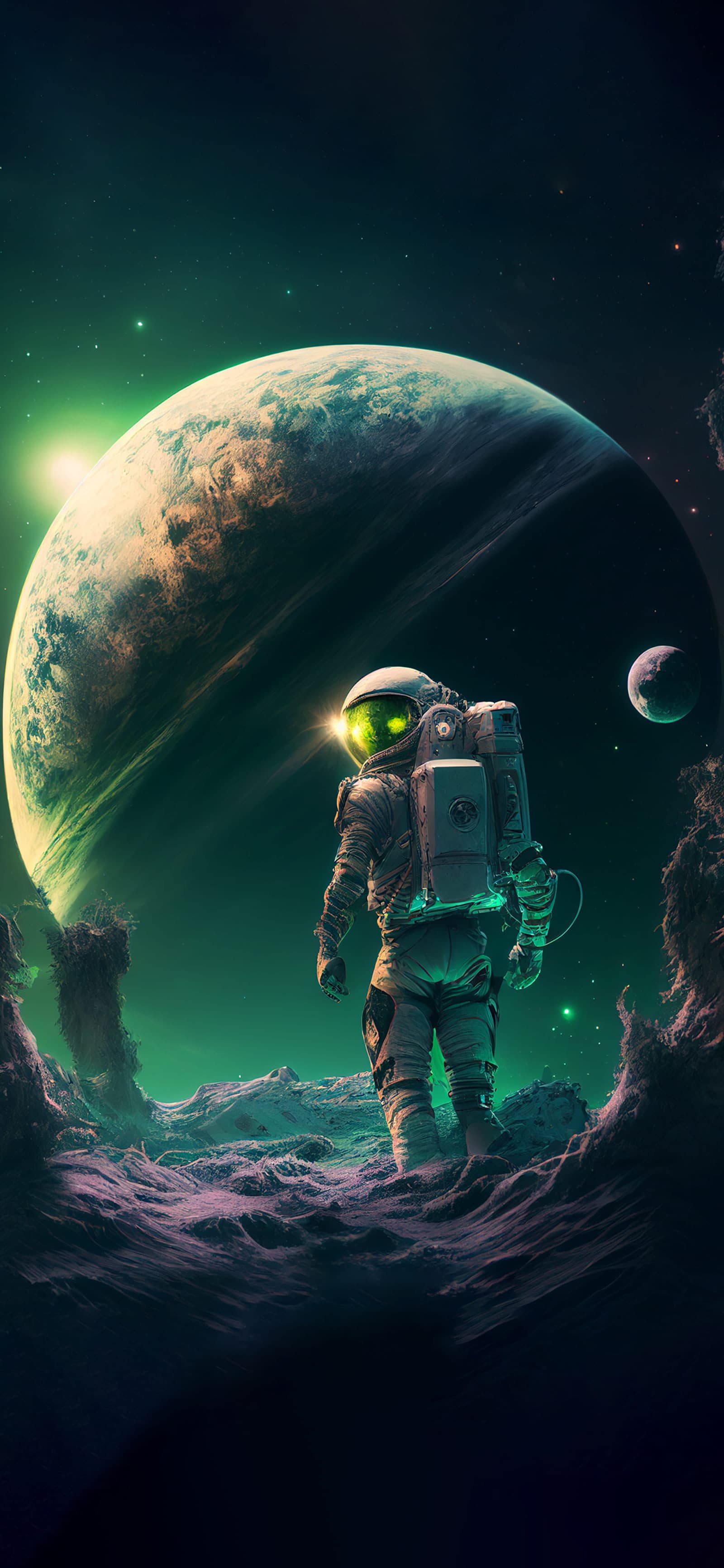 Astronaut Alien Planet - Pro phone wallpaper