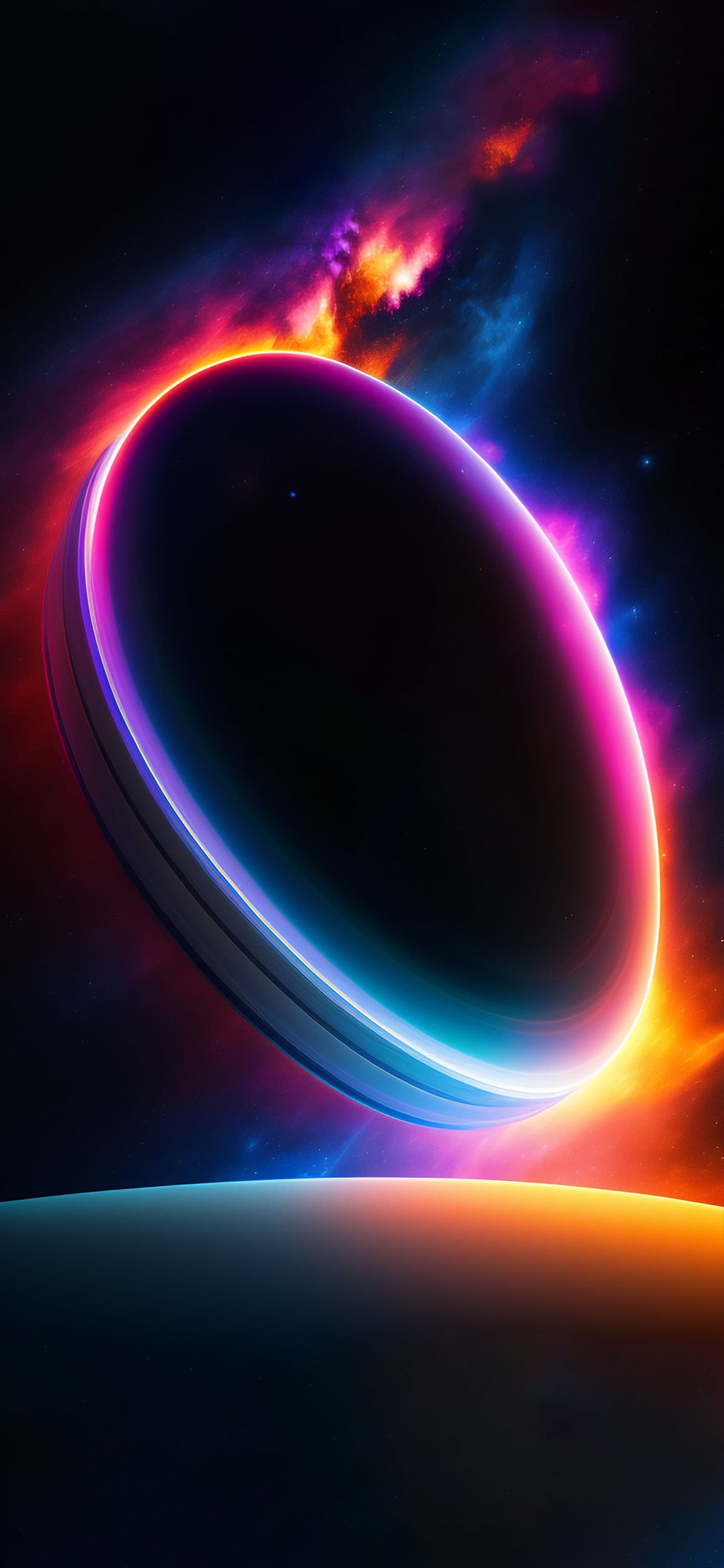 Neon Orbital Ring - Pro phone wallpaper