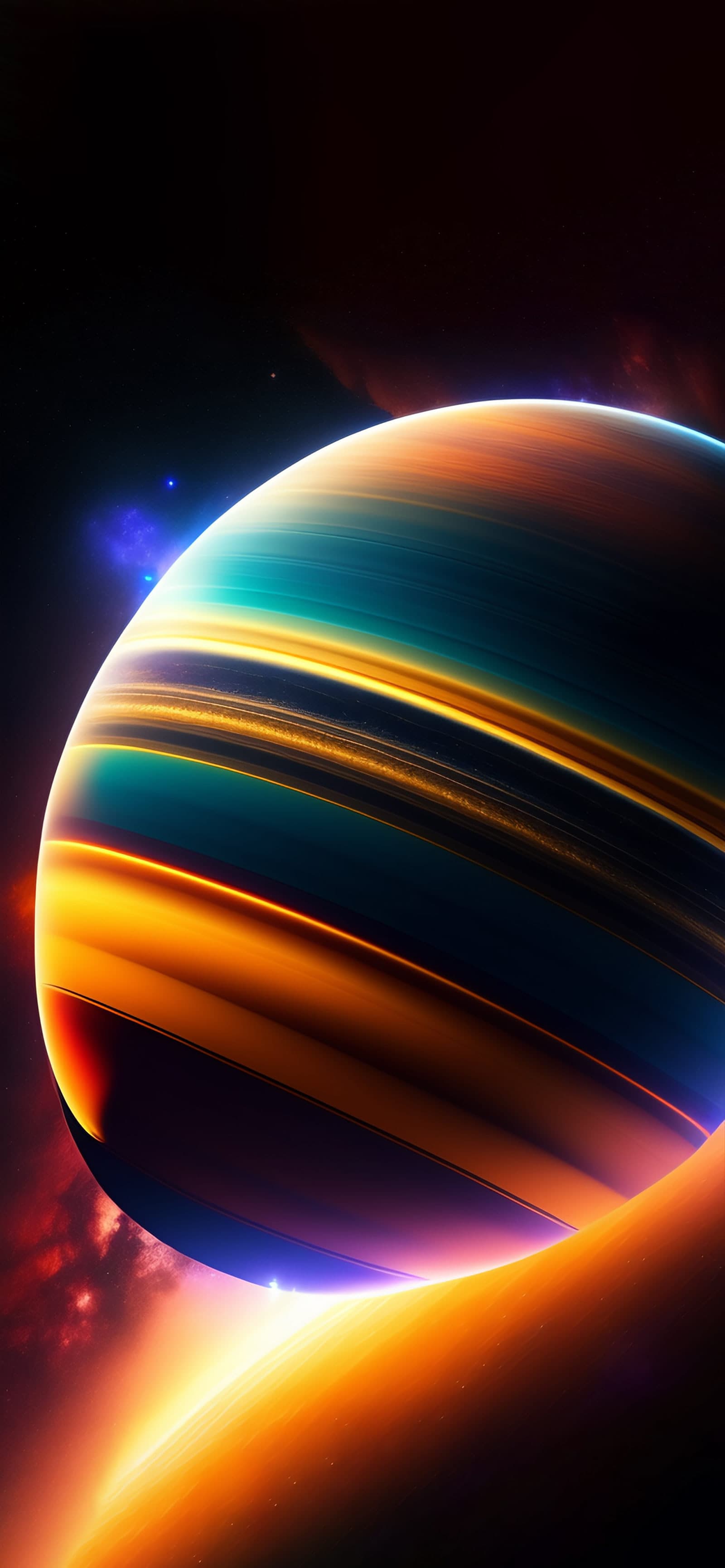 Striated Planetscape Glow - Pro phone wallpaper