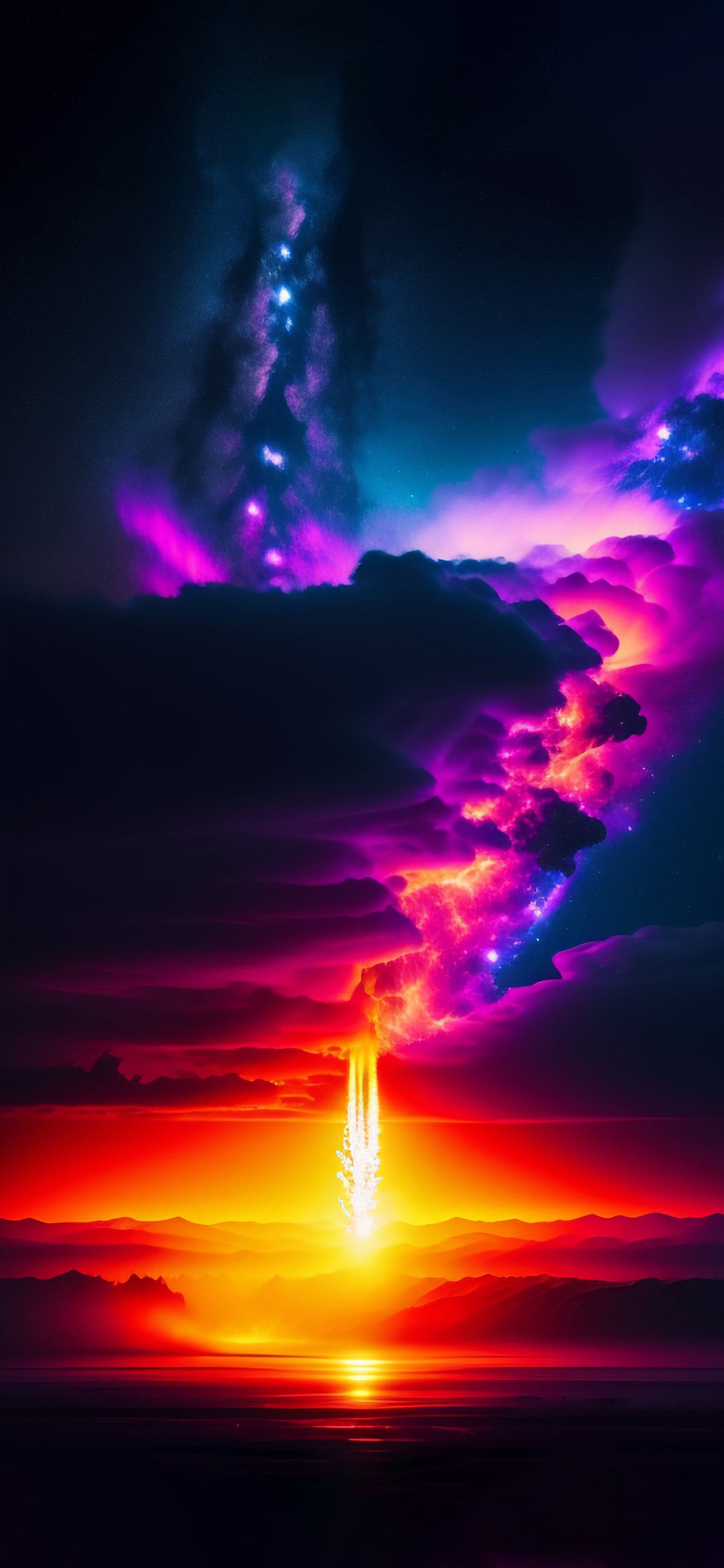 Neon Sky Horizon - Pro phone wallpaper