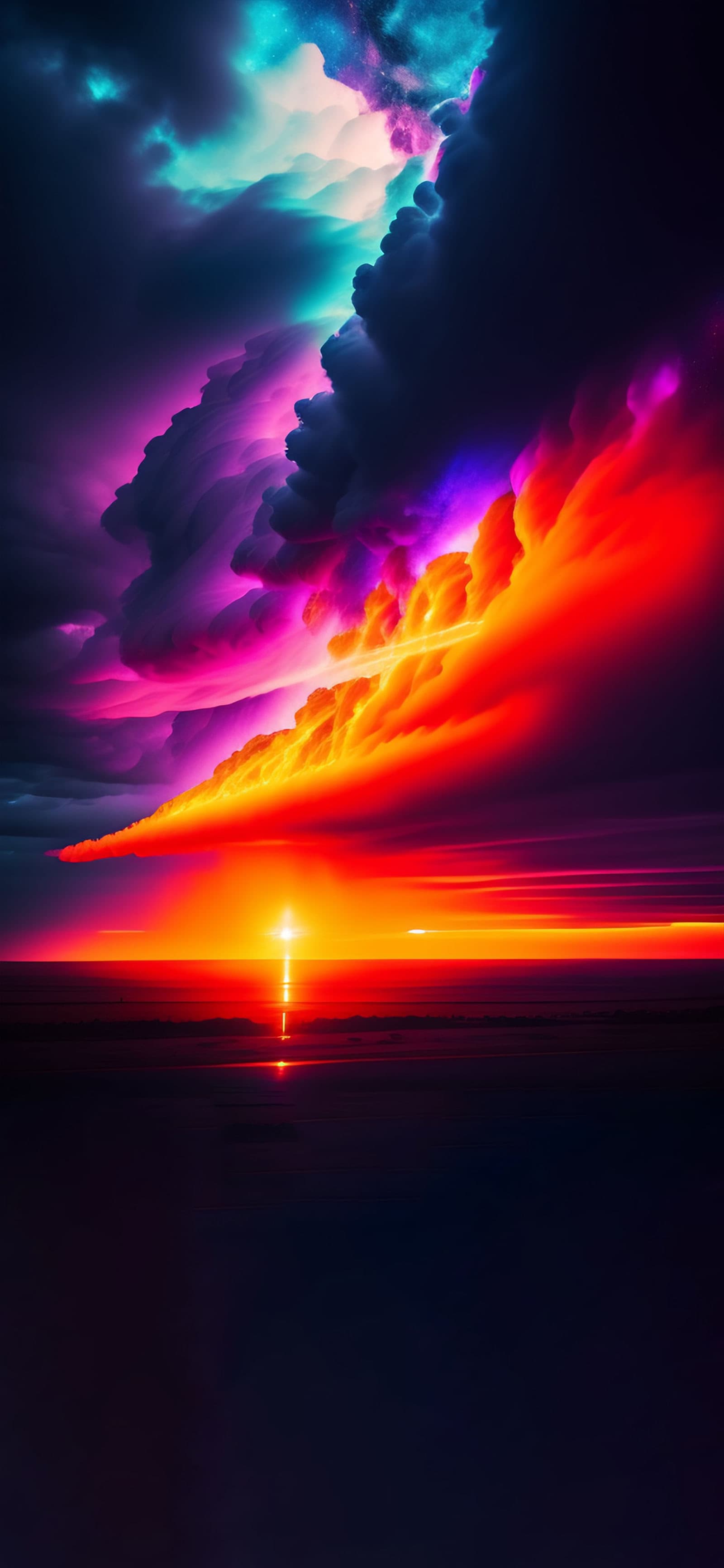Fiery Cloudscape - Pro phone wallpaper