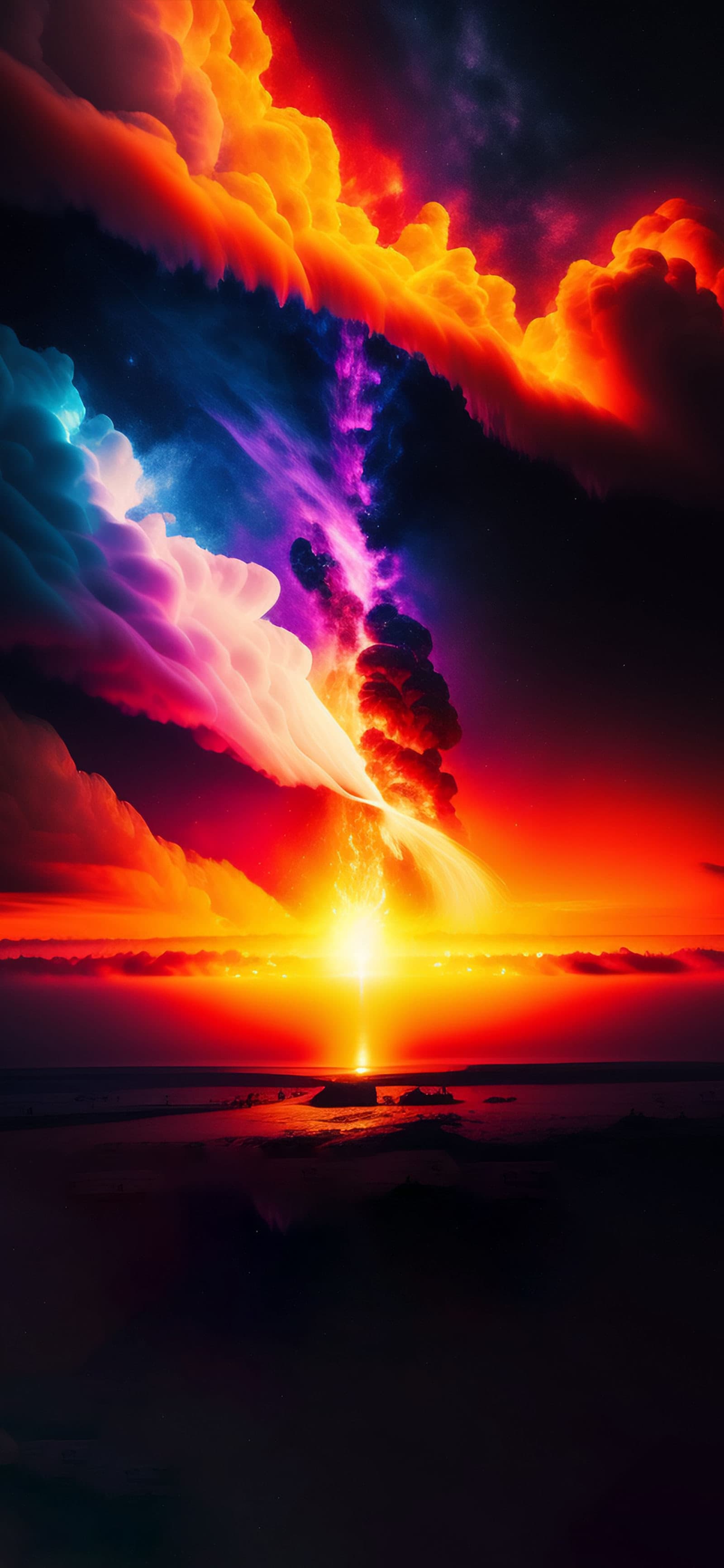 Inferno Sky Eruption - Pro phone wallpaper