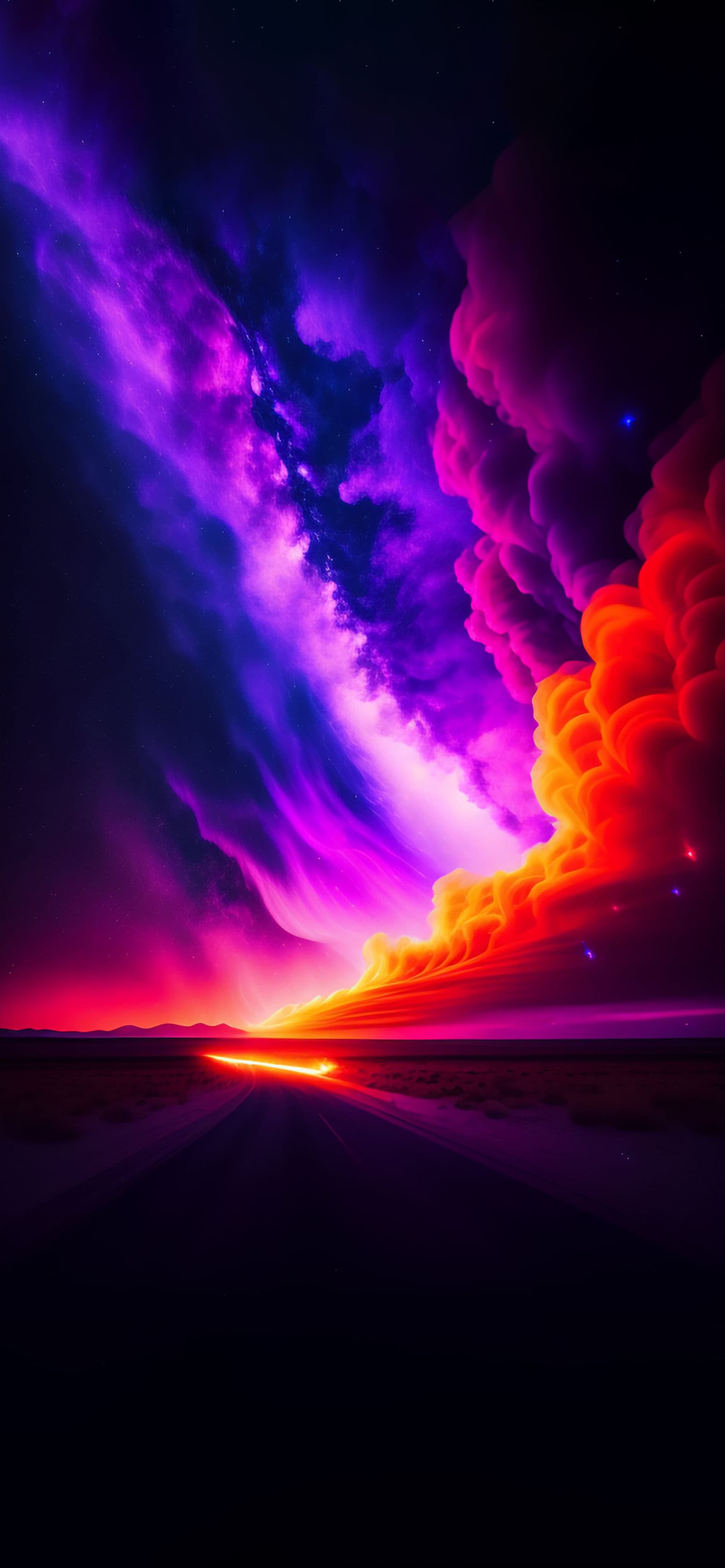 Neon Stormy Sky - Pro phone wallpaper