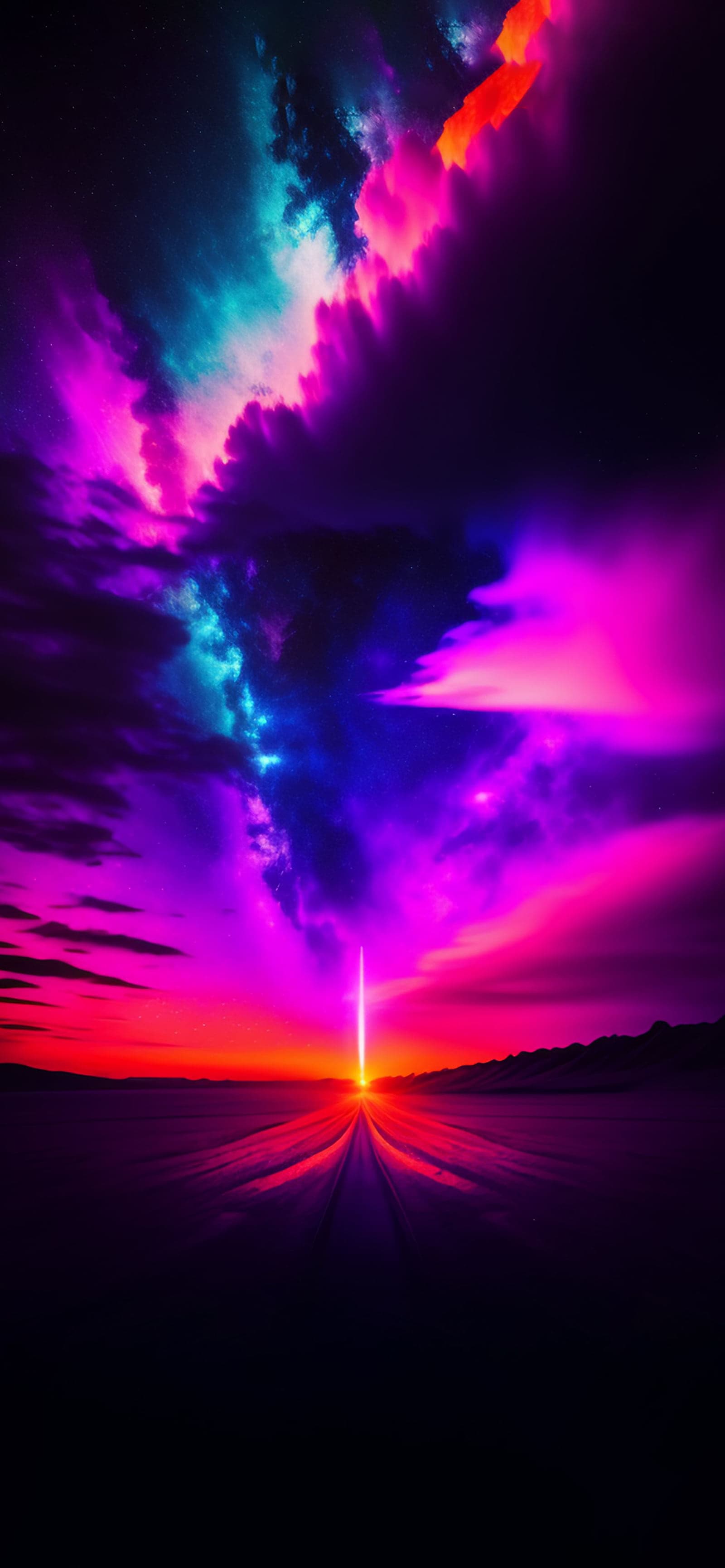 Neon Sky Beam - Pro phone wallpaper