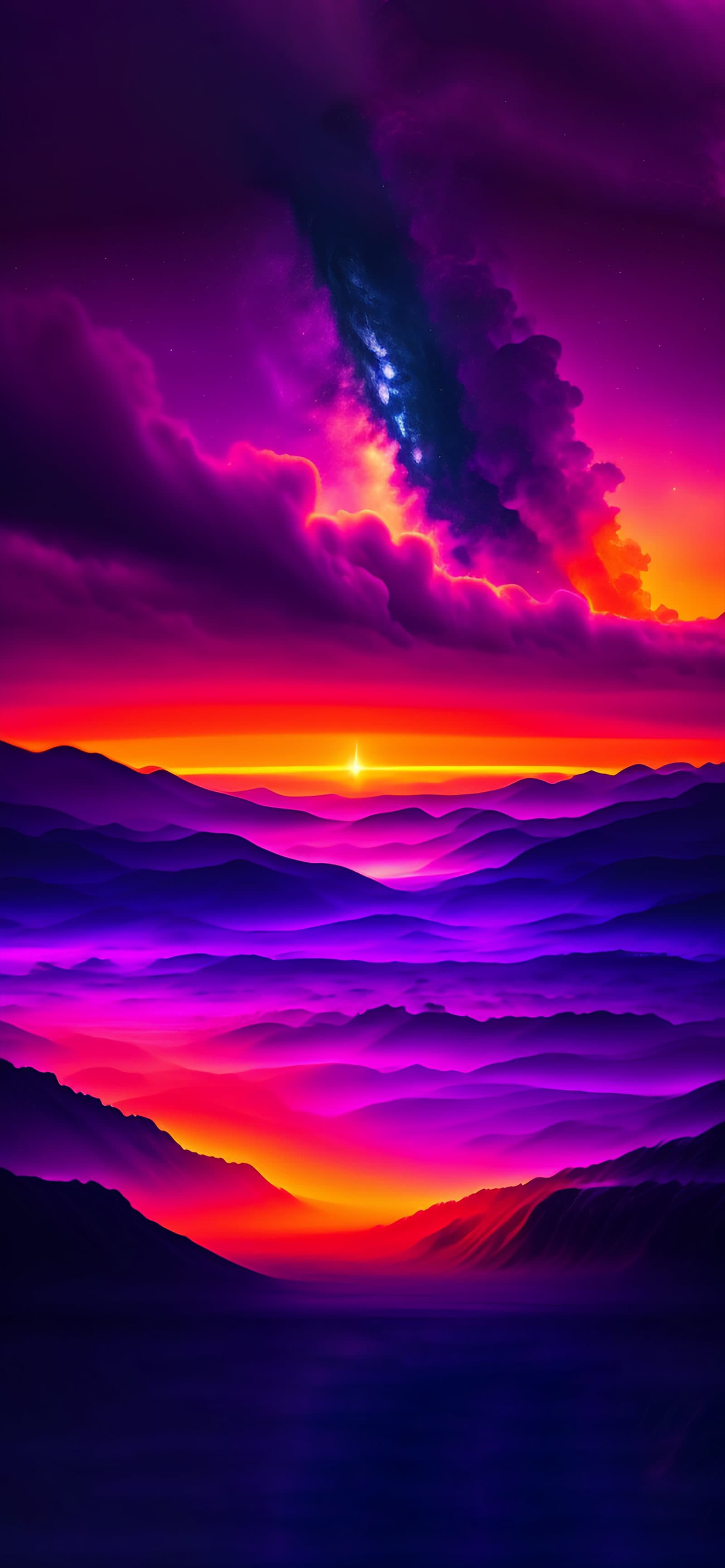 Purple Mountain Sunset - Pro phone wallpaper