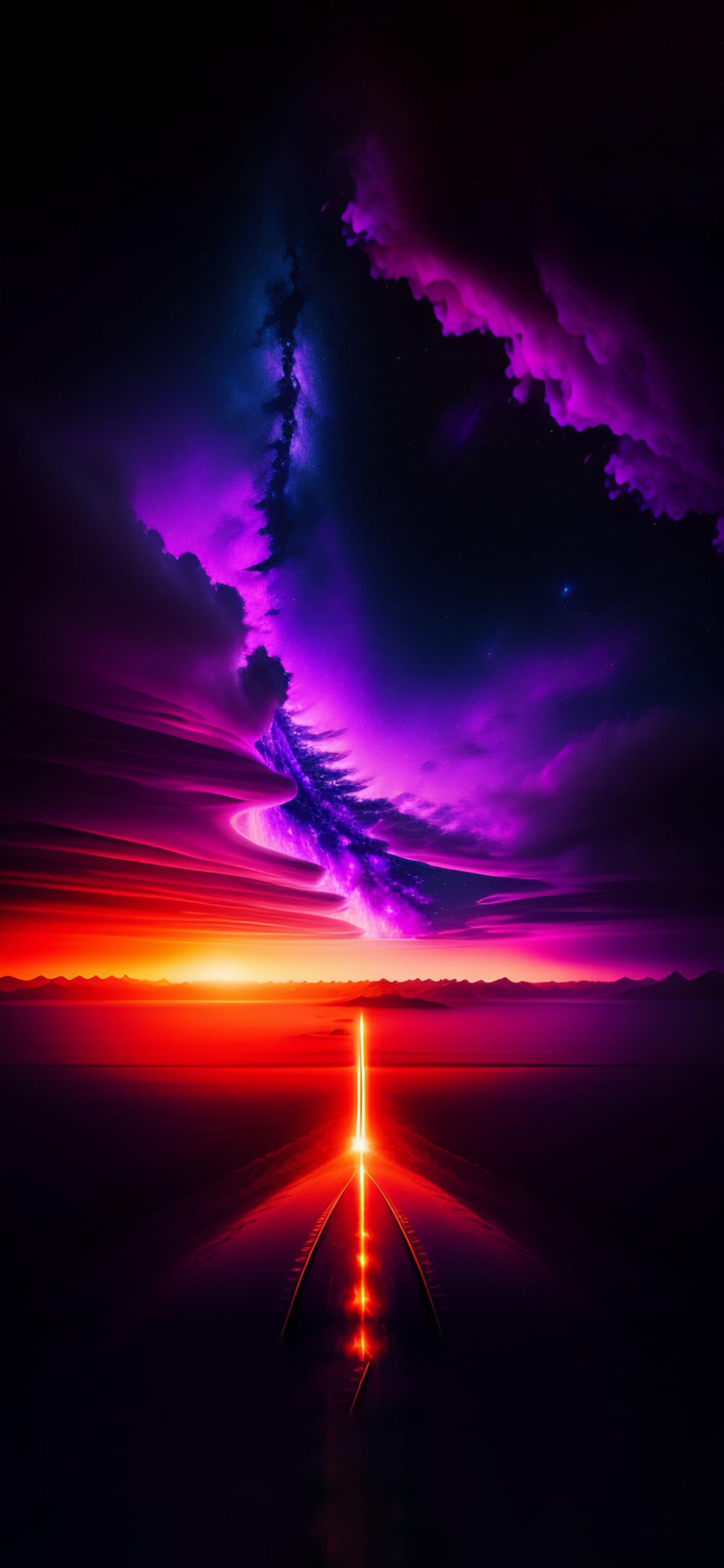 Purple Horizon Road - Pro phone wallpaper