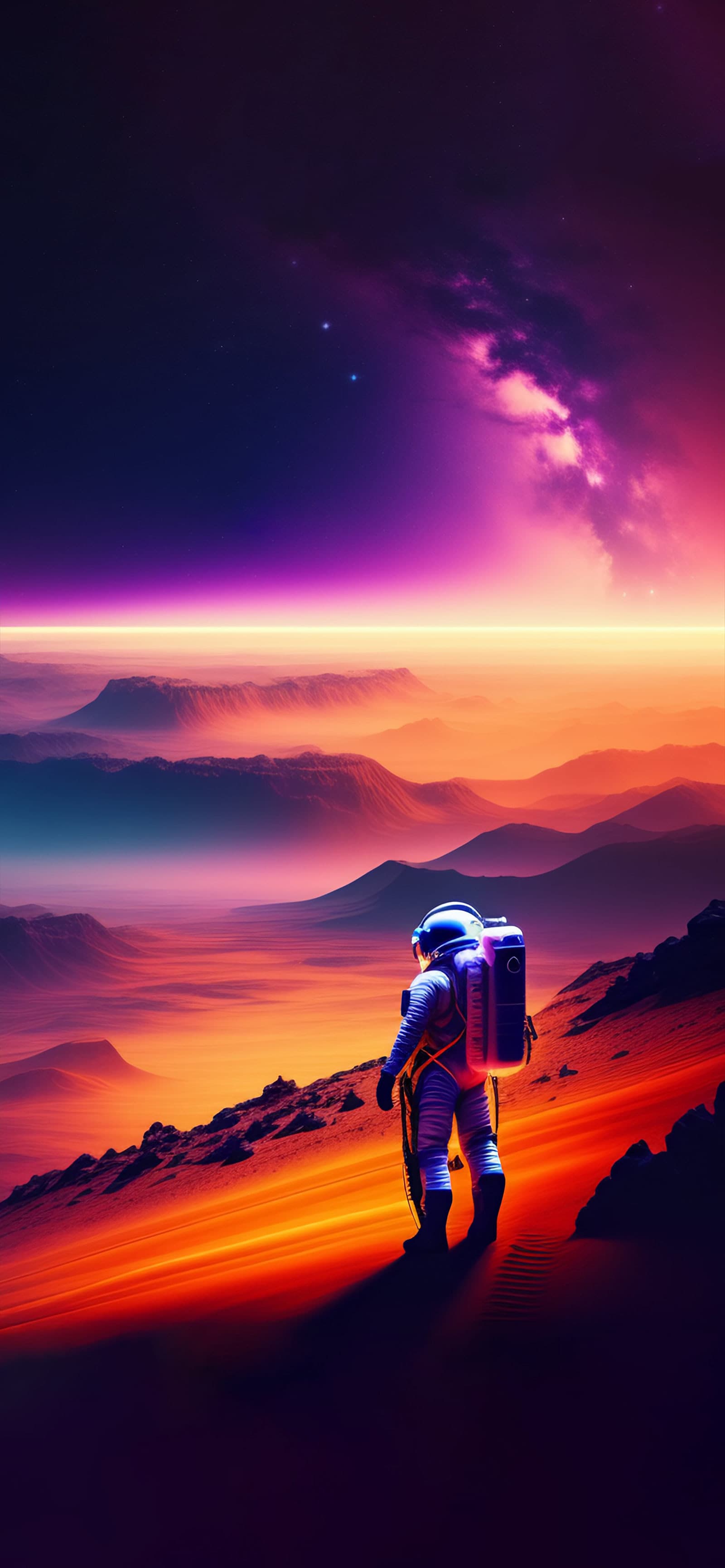 Astronaut Sunset Vista - Pro phone wallpaper