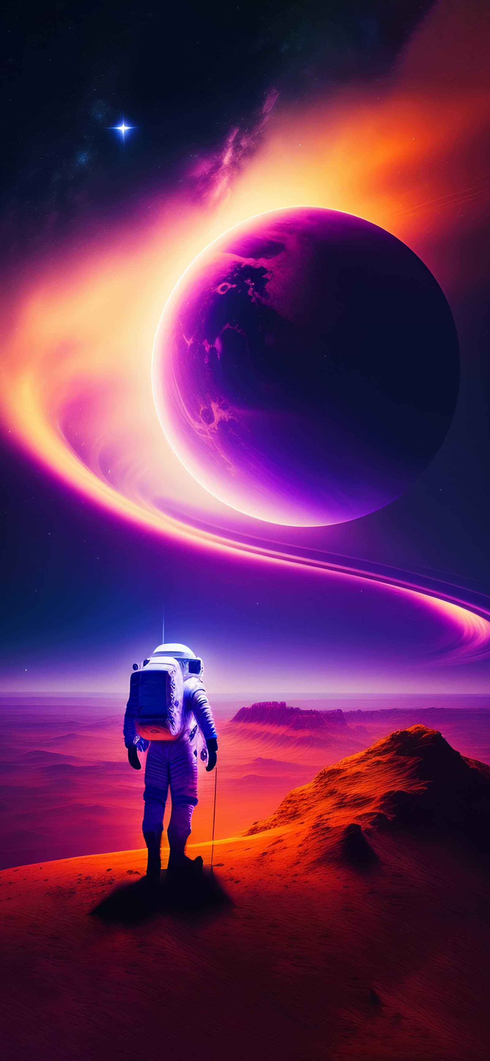 Astronaut Distant Planet - Pro phone wallpaper