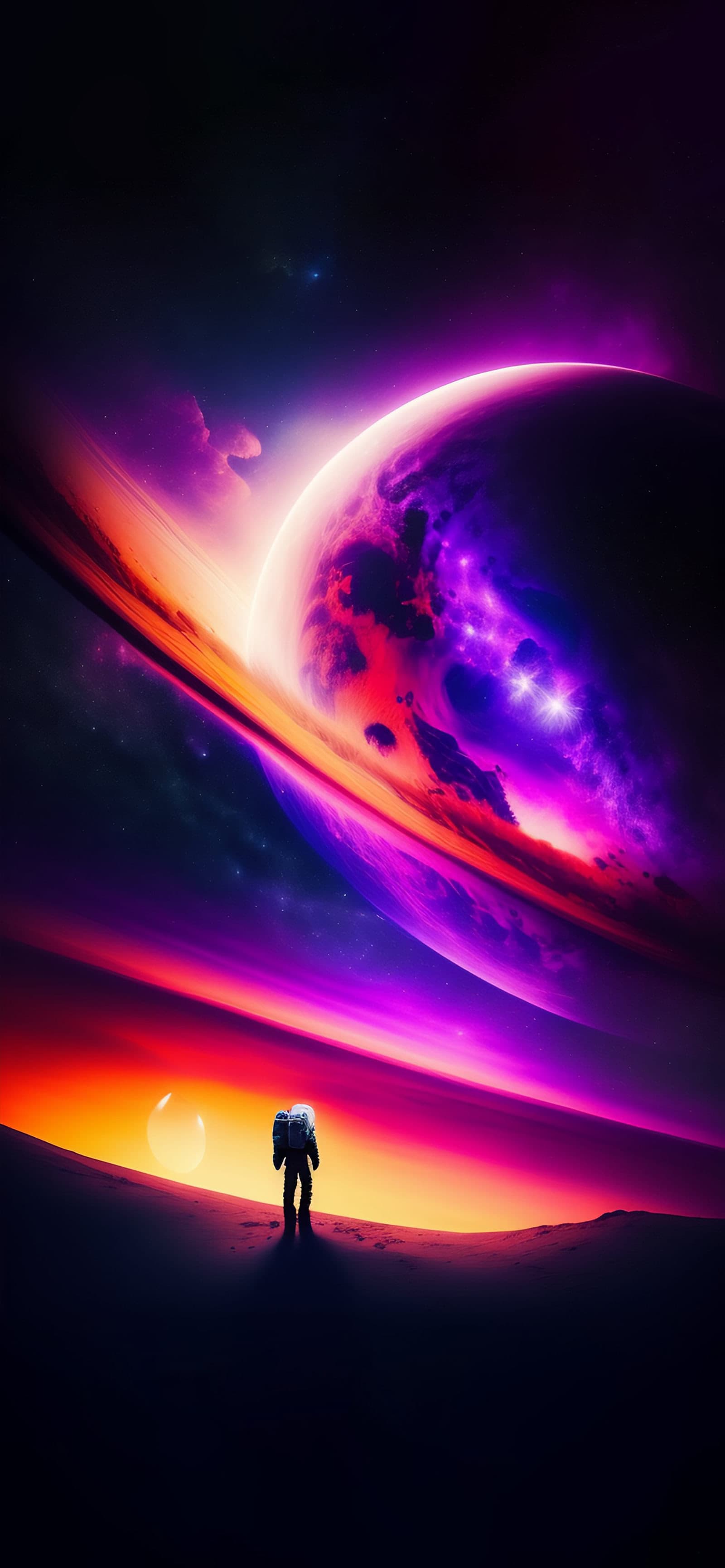 Cosmic Purple Horizon - Pro phone wallpaper