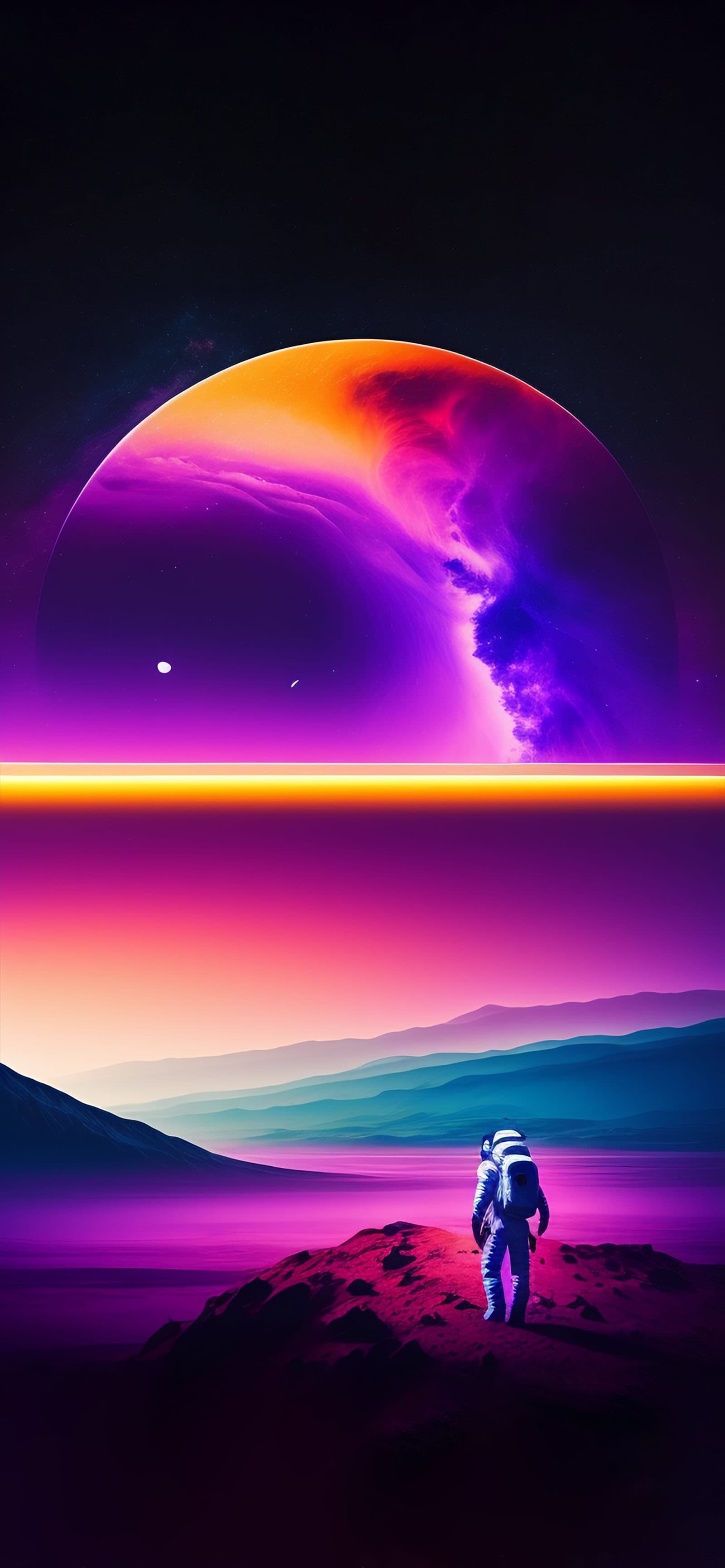Astronaut Distant Planet - Pro phone wallpaper
