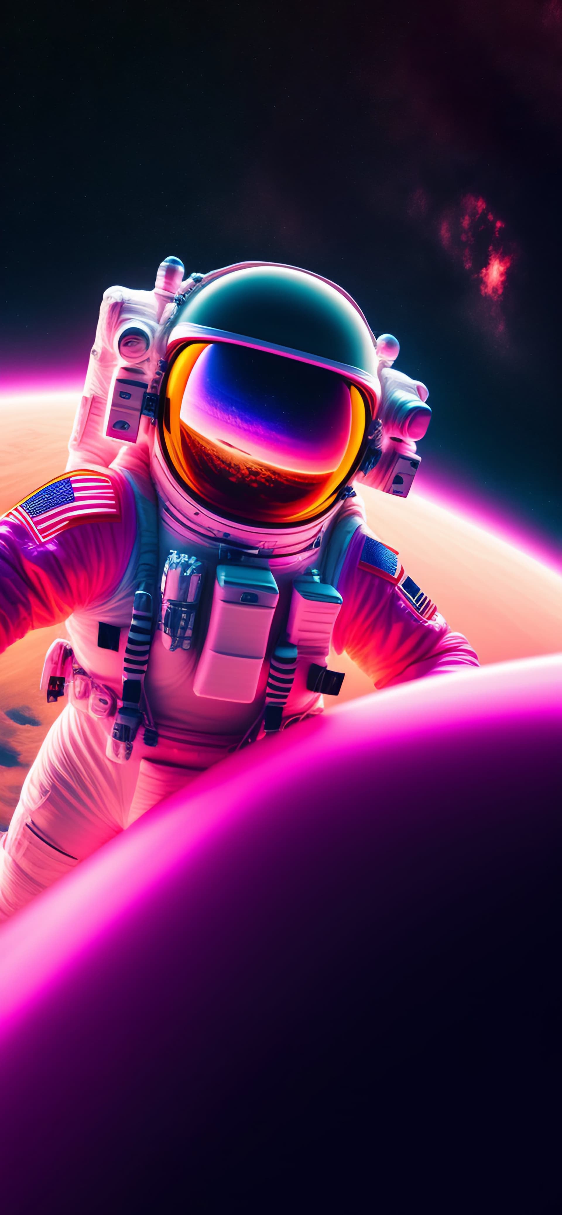 Astronaut Floral Planet - Pro phone wallpaper