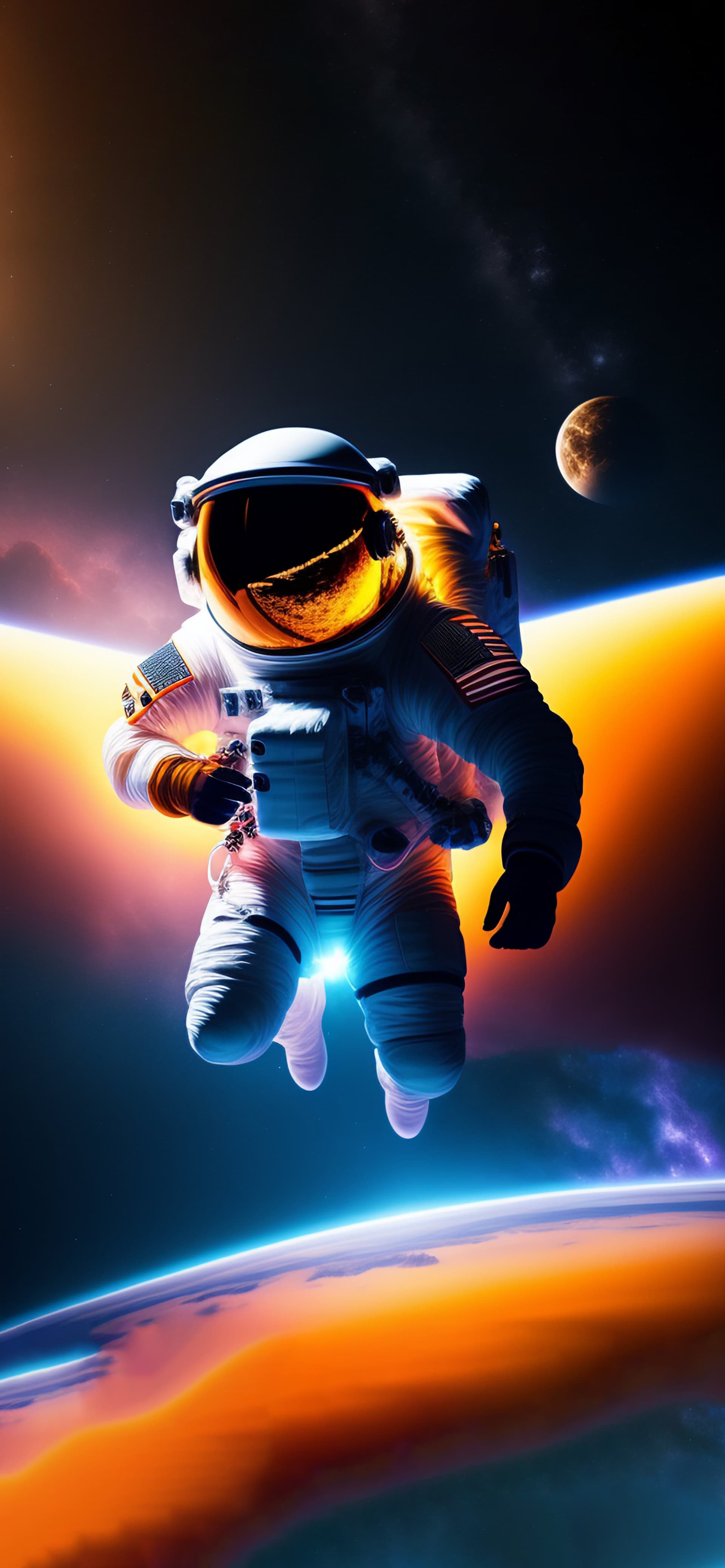 Floating Spaceman - Pro phone wallpaper