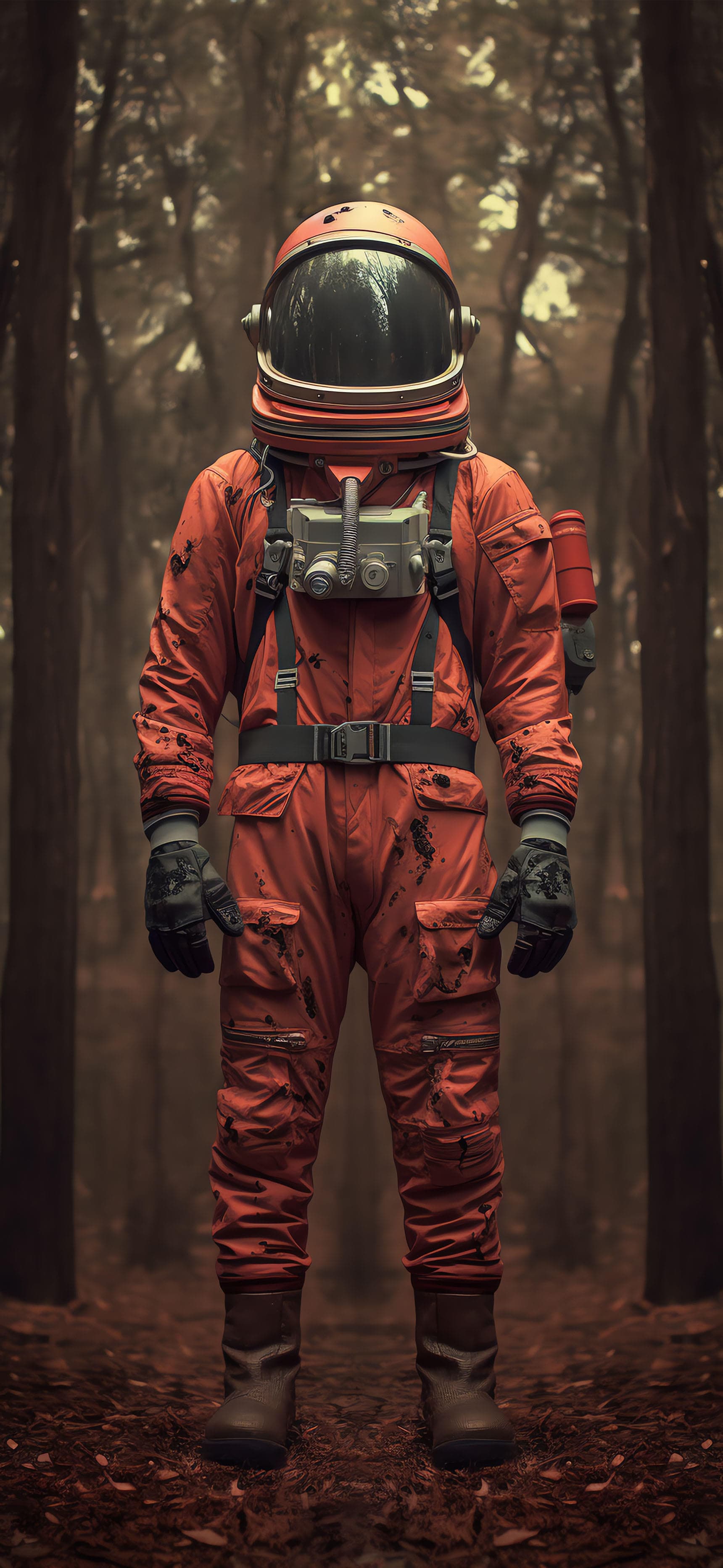 Forest Spacewalker Portrait - Pro phone wallpaper