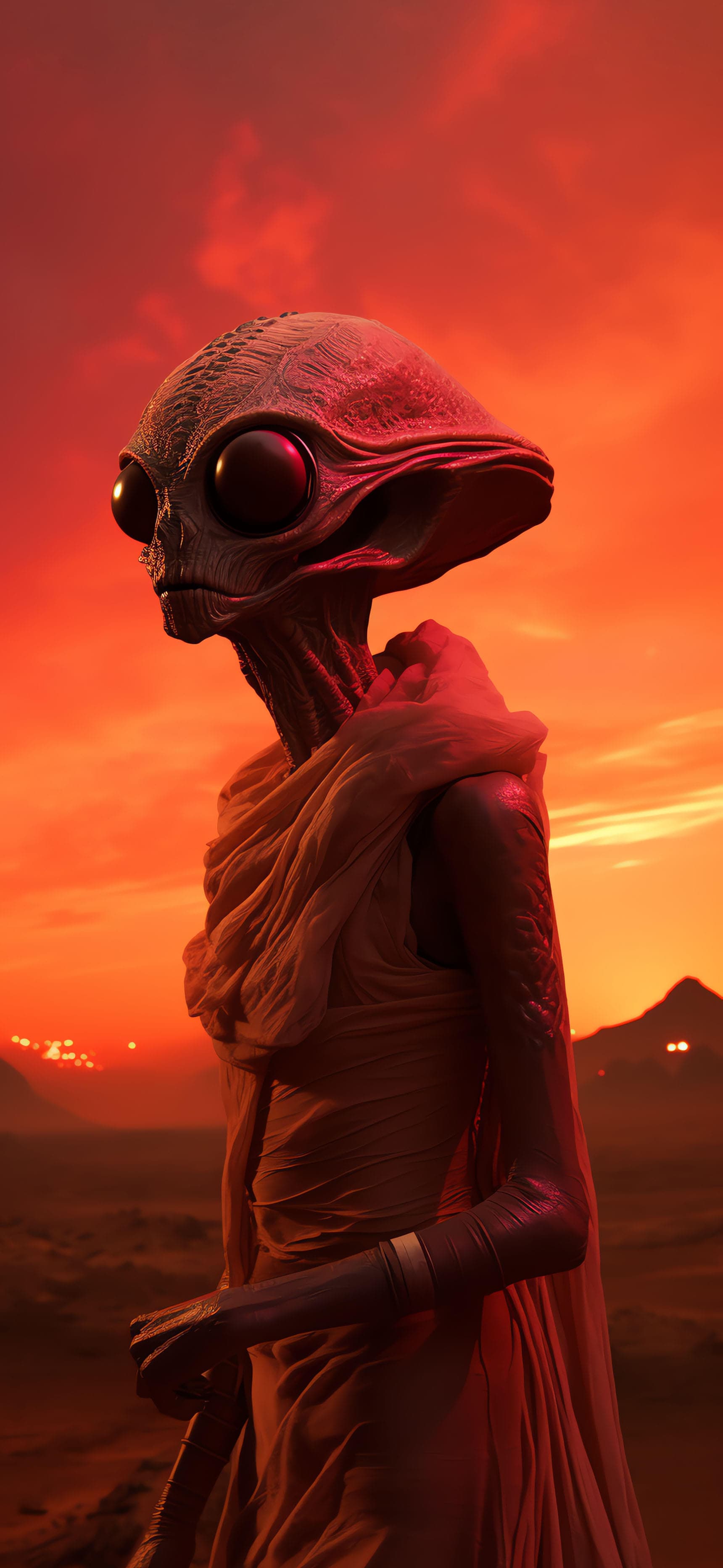 Alien Red Gaze - Pro phone wallpaper
