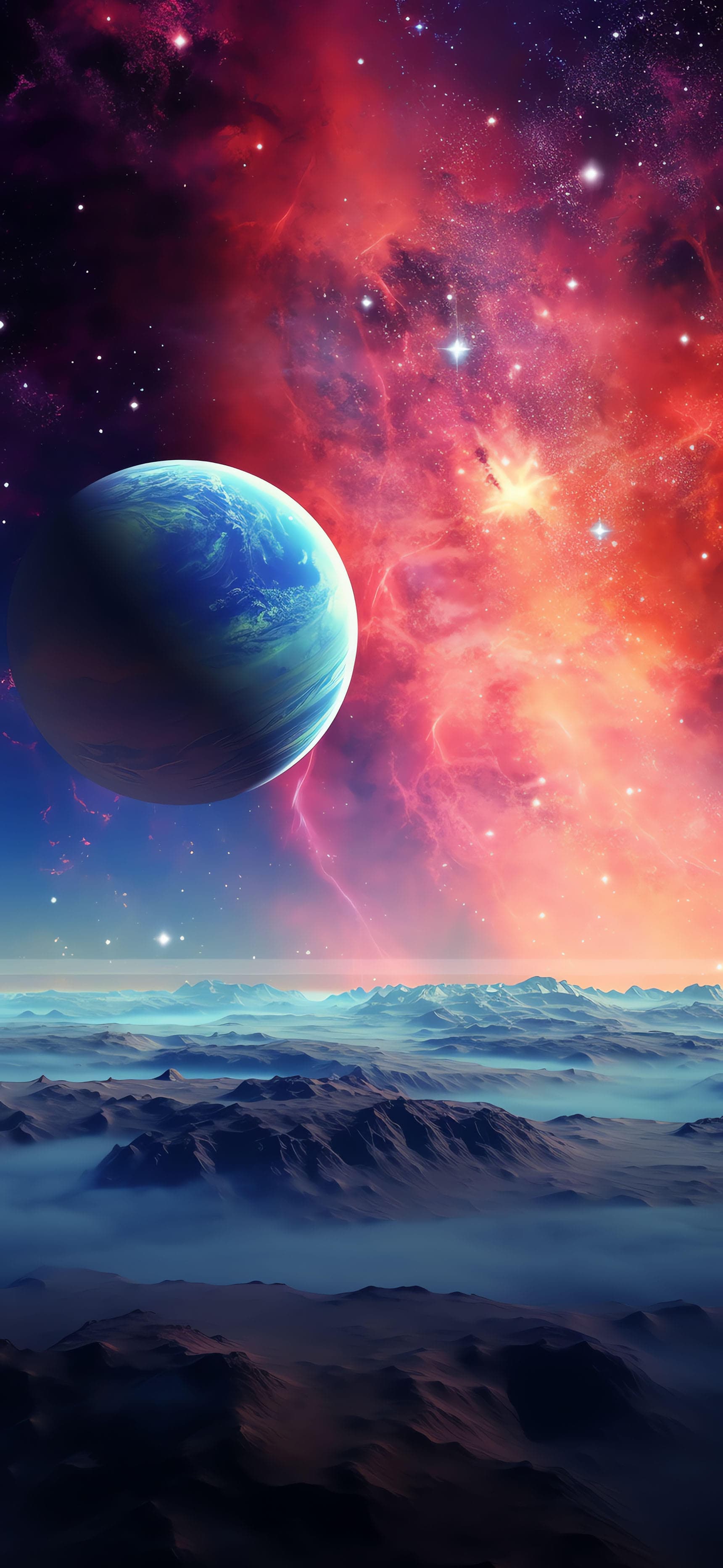 Nebula Planet View - Pro phone wallpaper